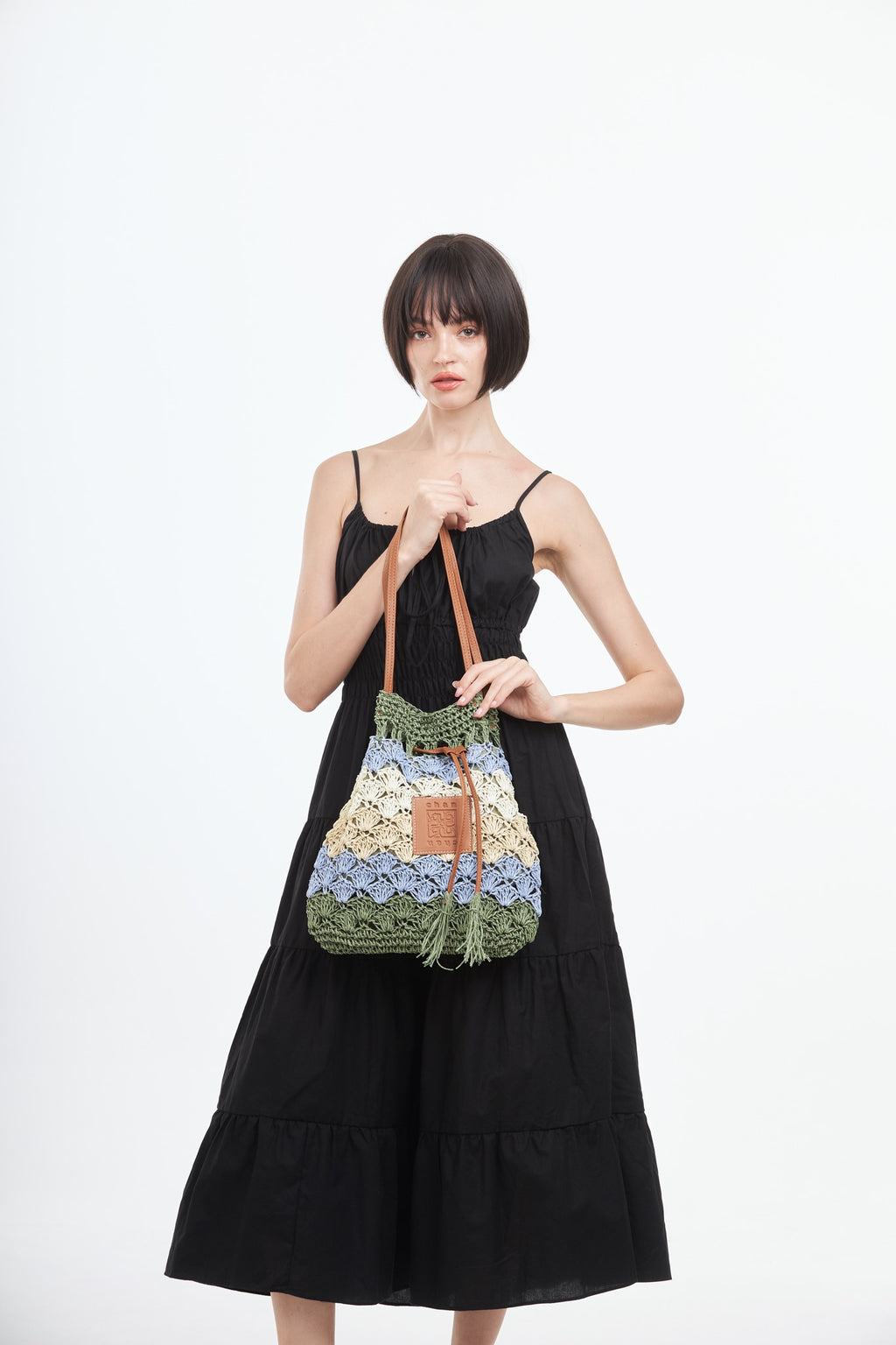 Everyday Earth – Straw Bucket Bag – Green