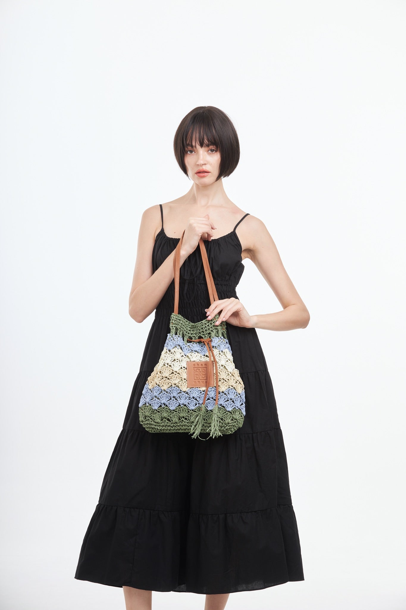 Everyday Earth – Straw Bucket Bag – Green