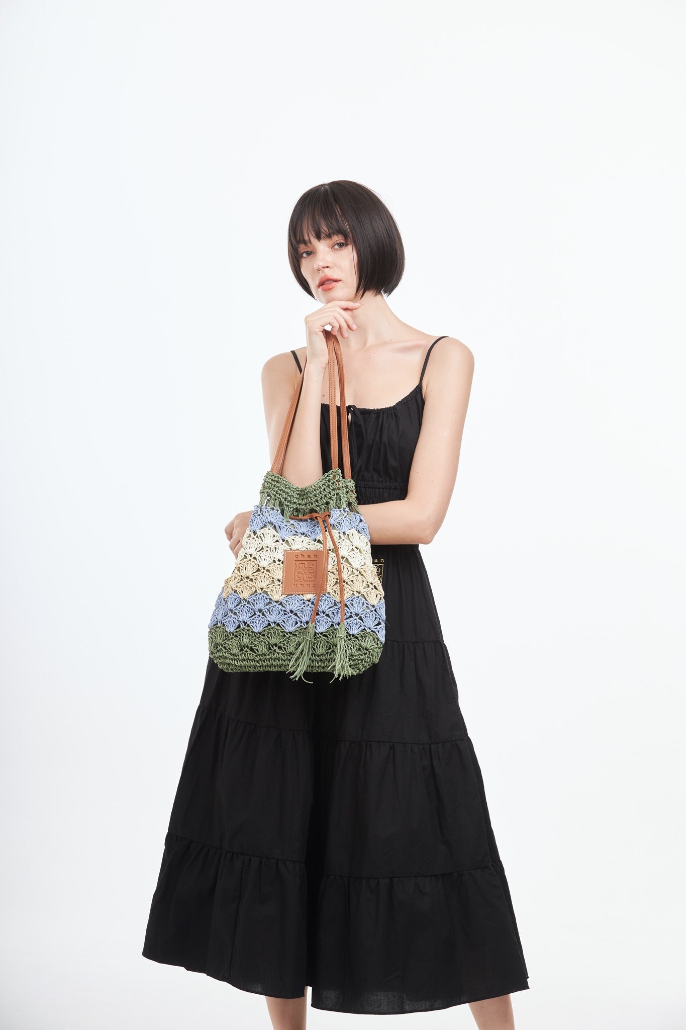 Everyday Earth – Straw Bucket Bag – Green