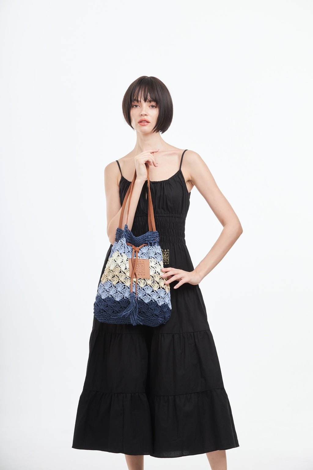 Everyday Earth – Straw Bucket Bag – Blue