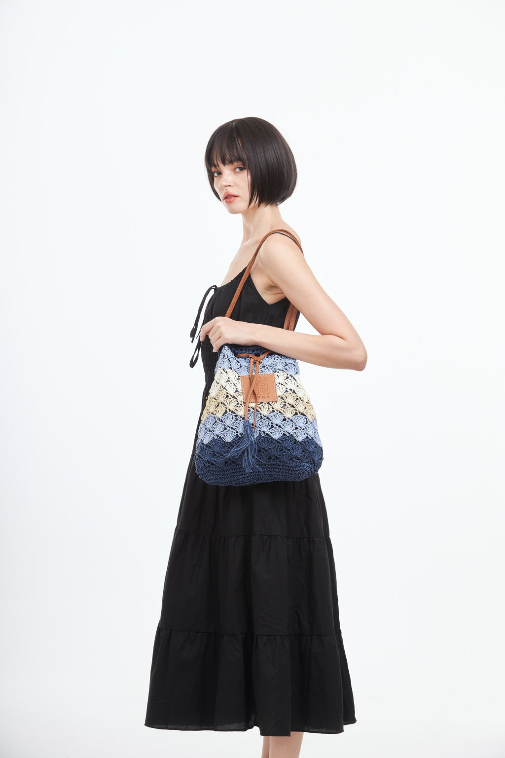 Everyday Earth – Straw Bucket Bag – Blue