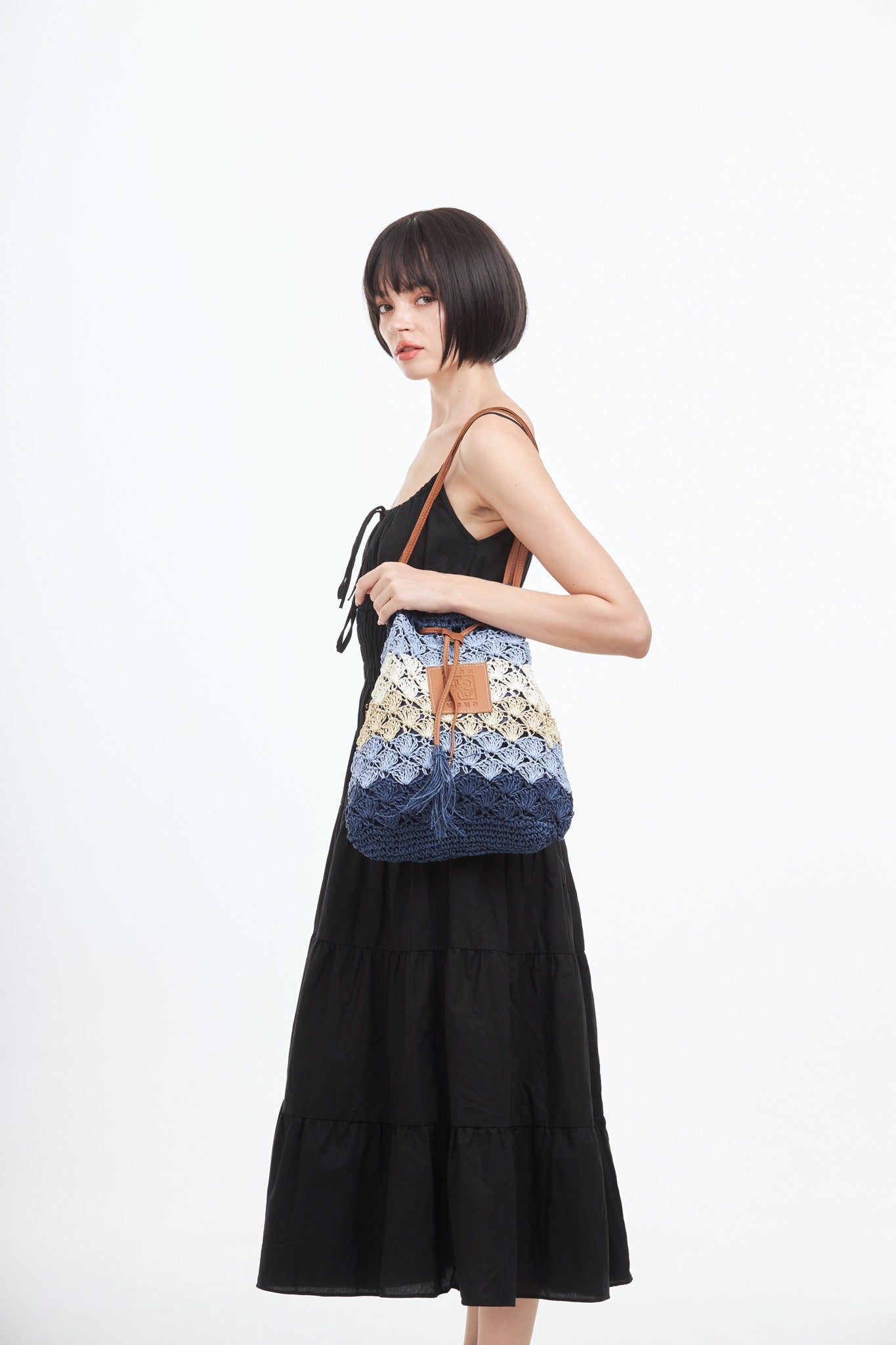 Everyday Earth – Straw Bucket Bag – Blue