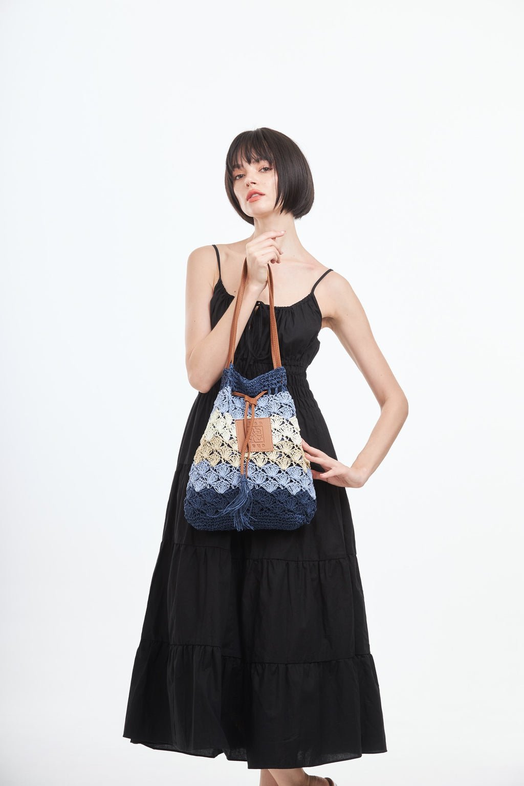 Everyday Earth – Straw Bucket Bag – Blue