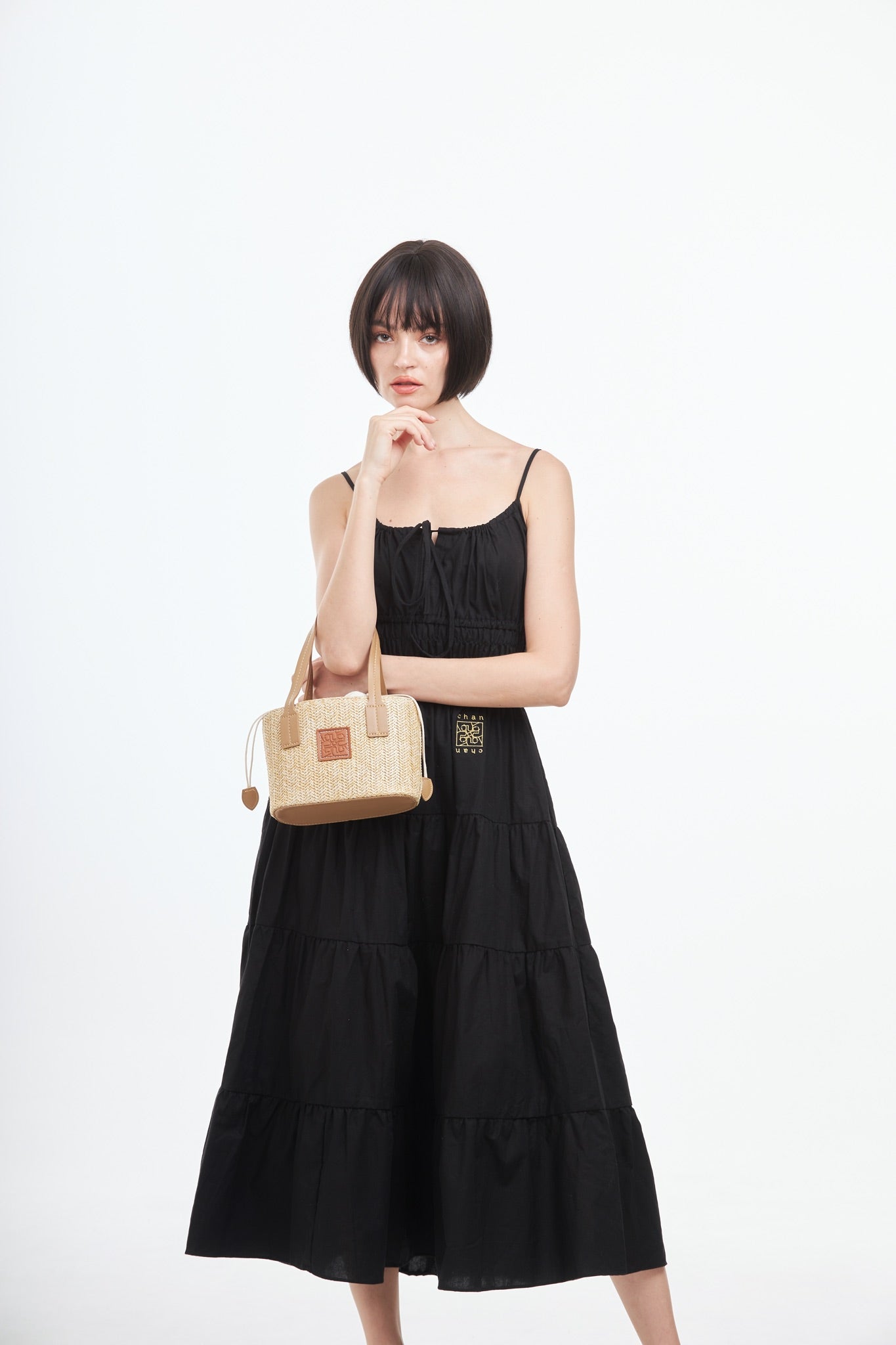 Straw Shoulder Bag - Light Brown