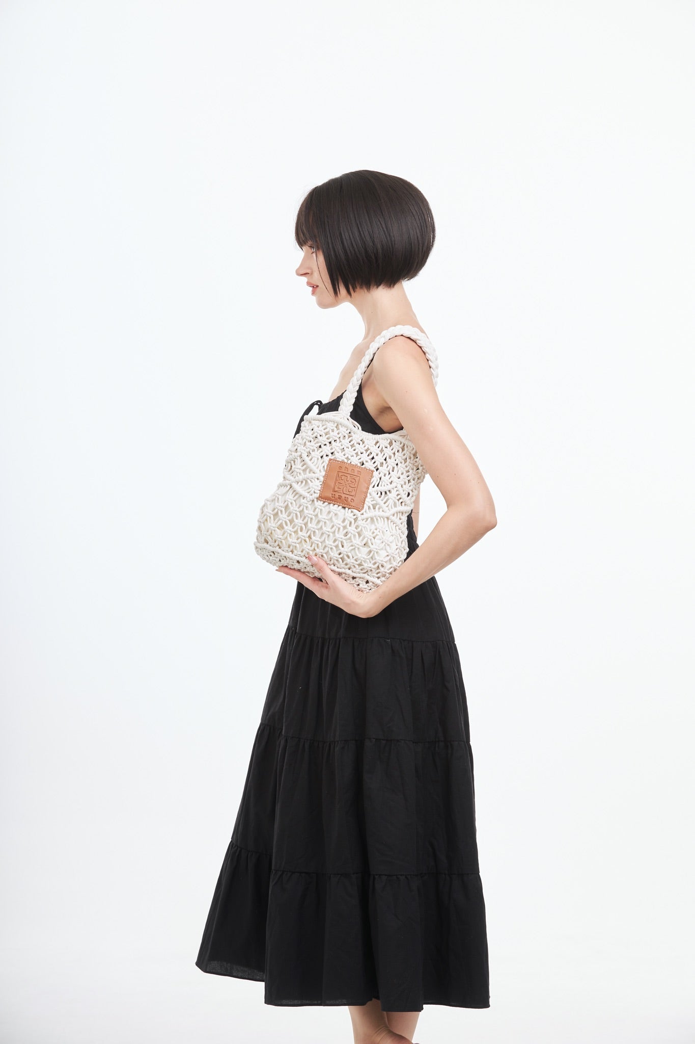 Knitted Tote Bag - Beige