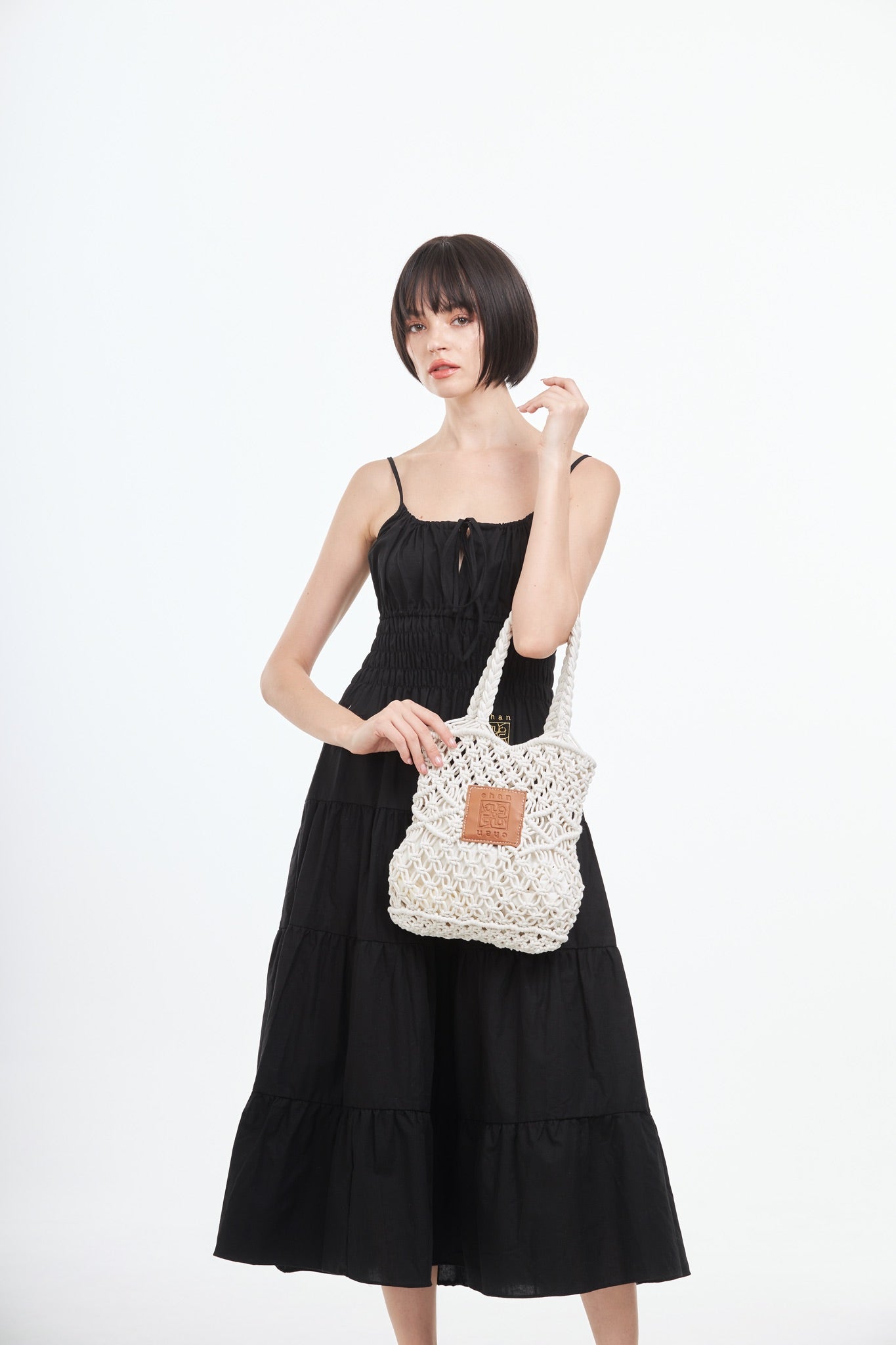 Knitted Tote Bag - Beige
