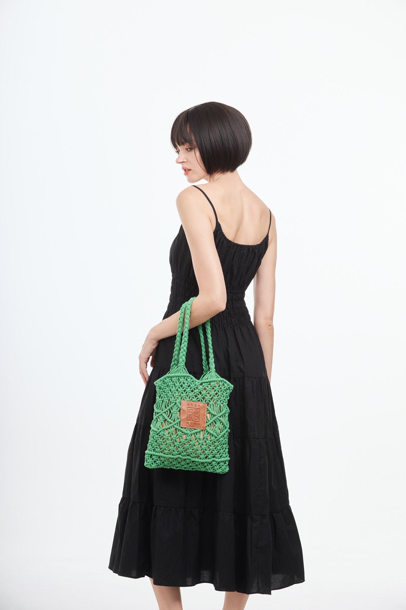 Knitted Tote Bag - Green