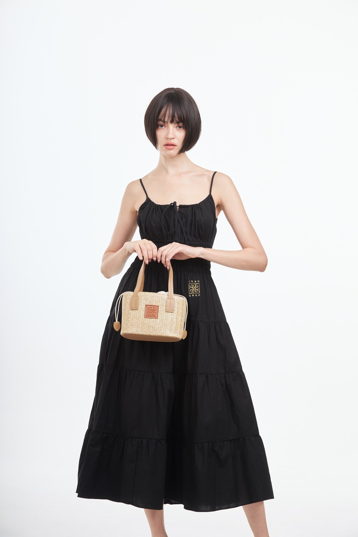 Straw Shoulder Bag - Light Brown