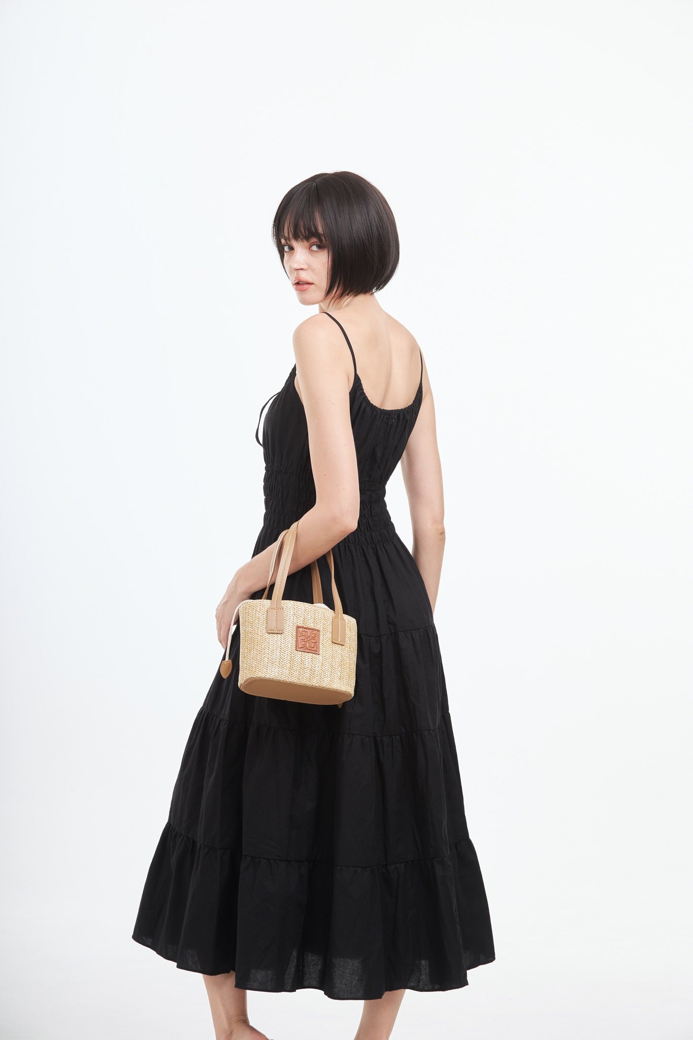 Straw Shoulder Bag - Light Brown
