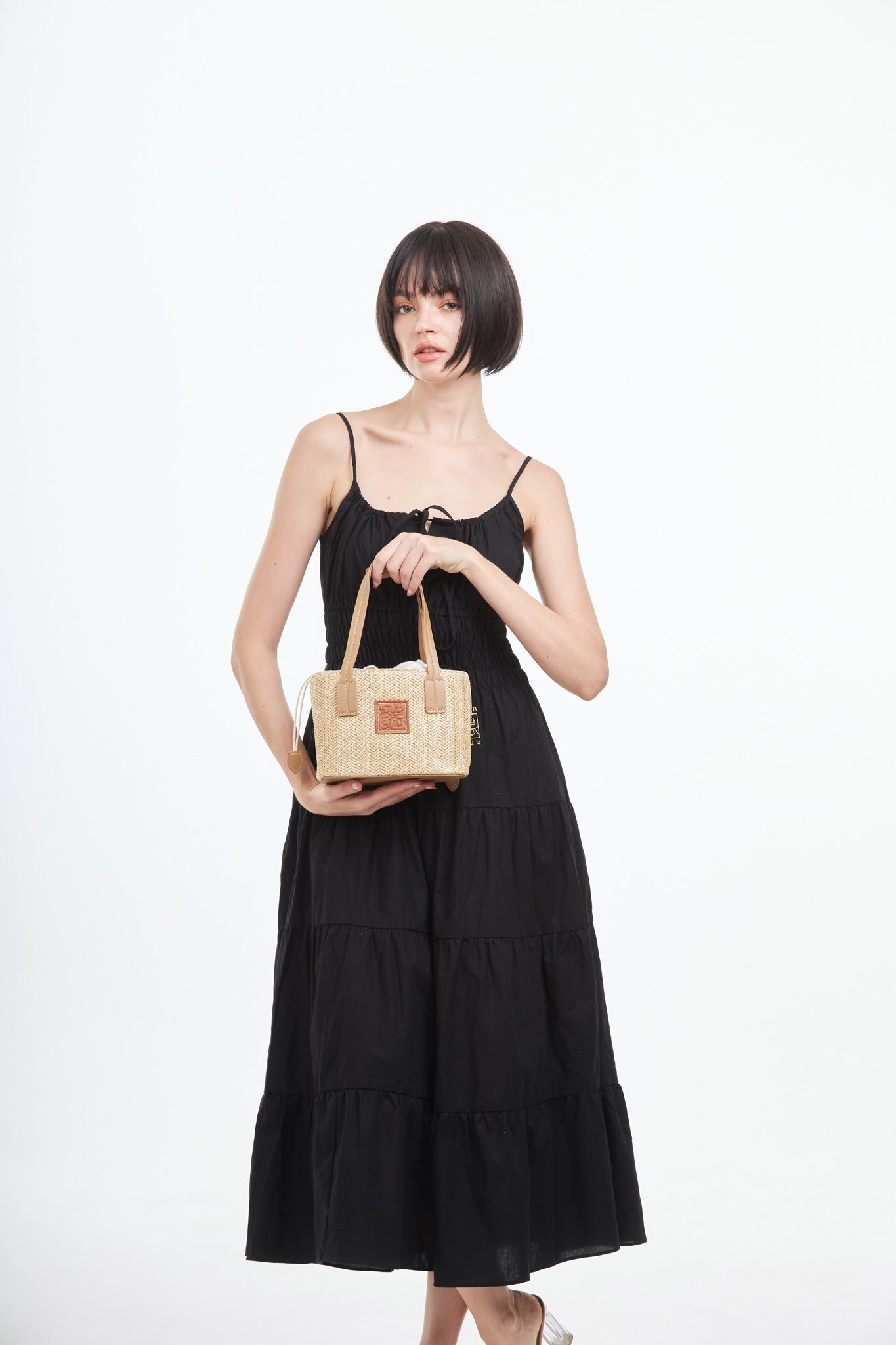 Straw Shoulder Bag - Light Brown
