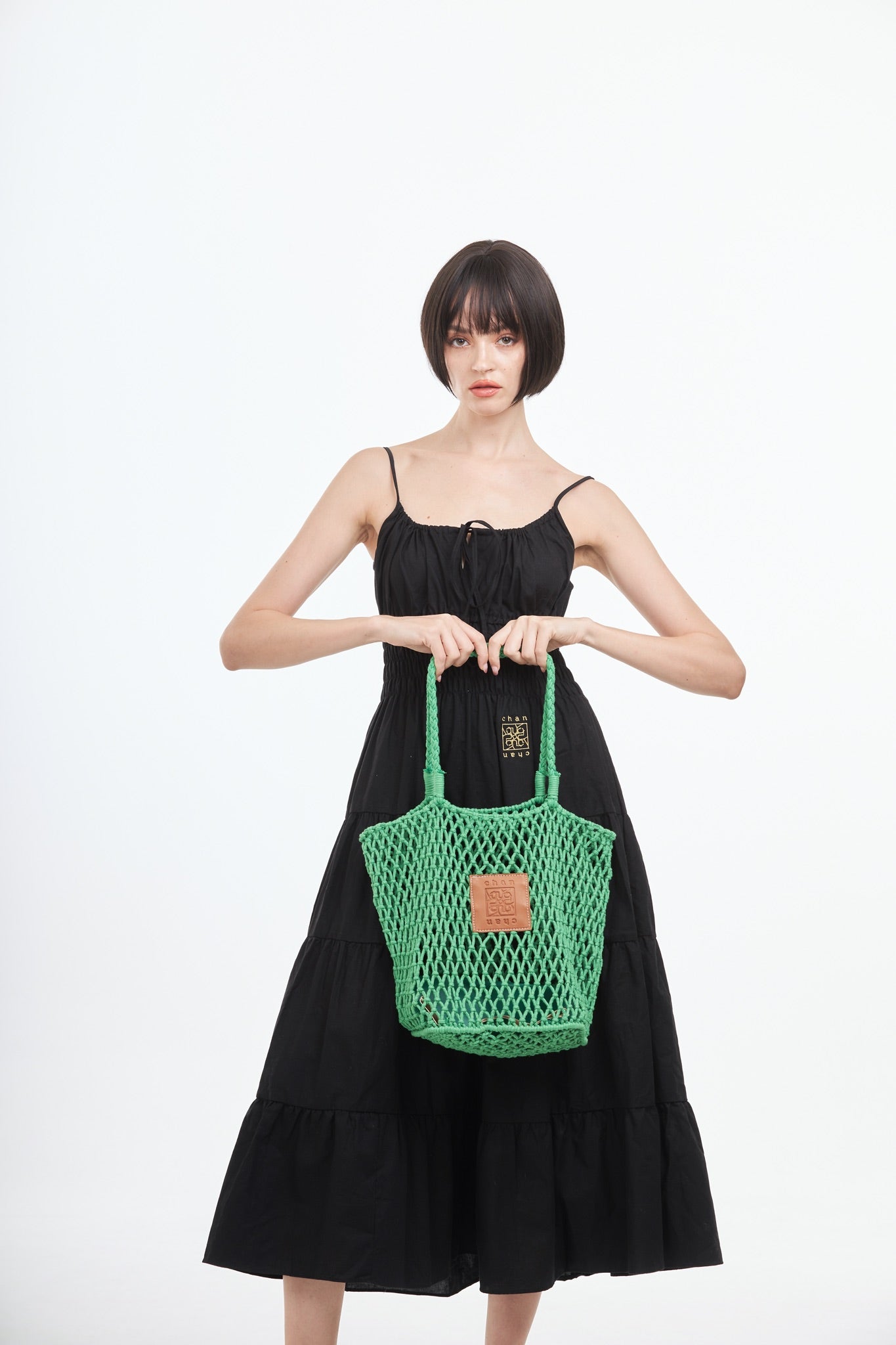 Knitted Tote Bag - Green