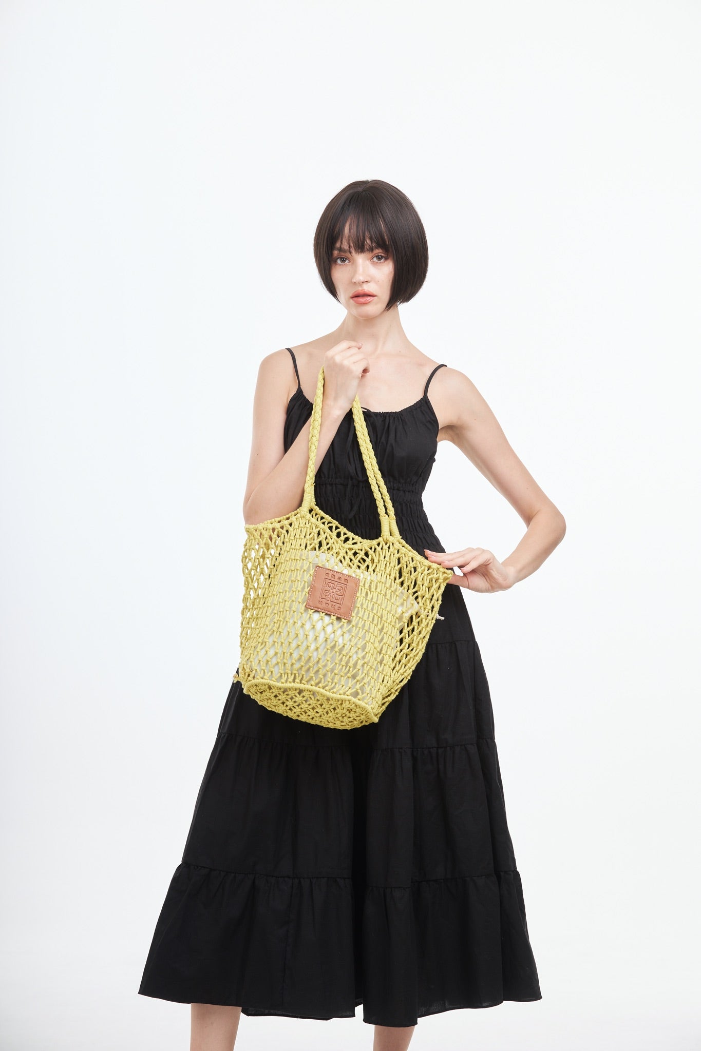 Knitted Tote Bag - Yellow
