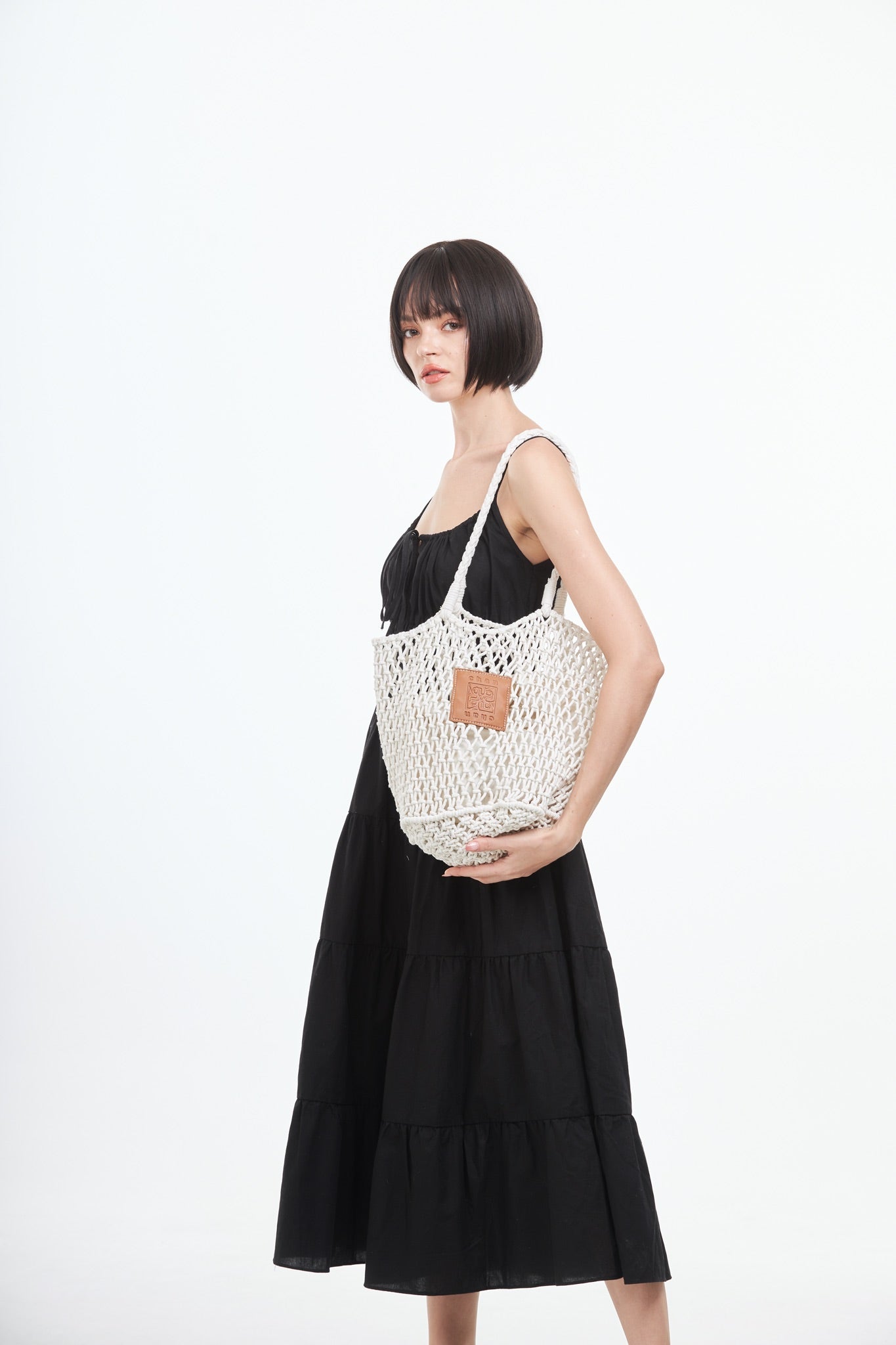 Knitted Tote Bag - White