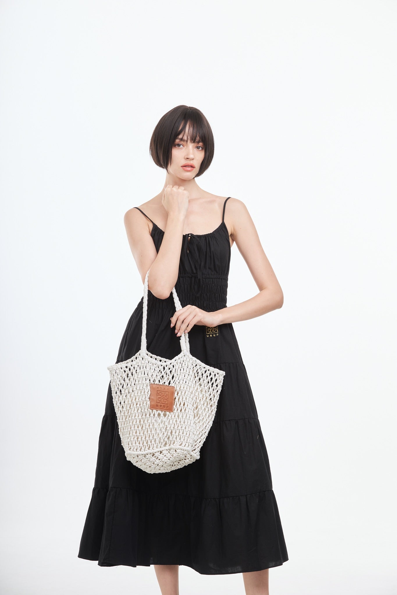 Knitted Tote Bag - White