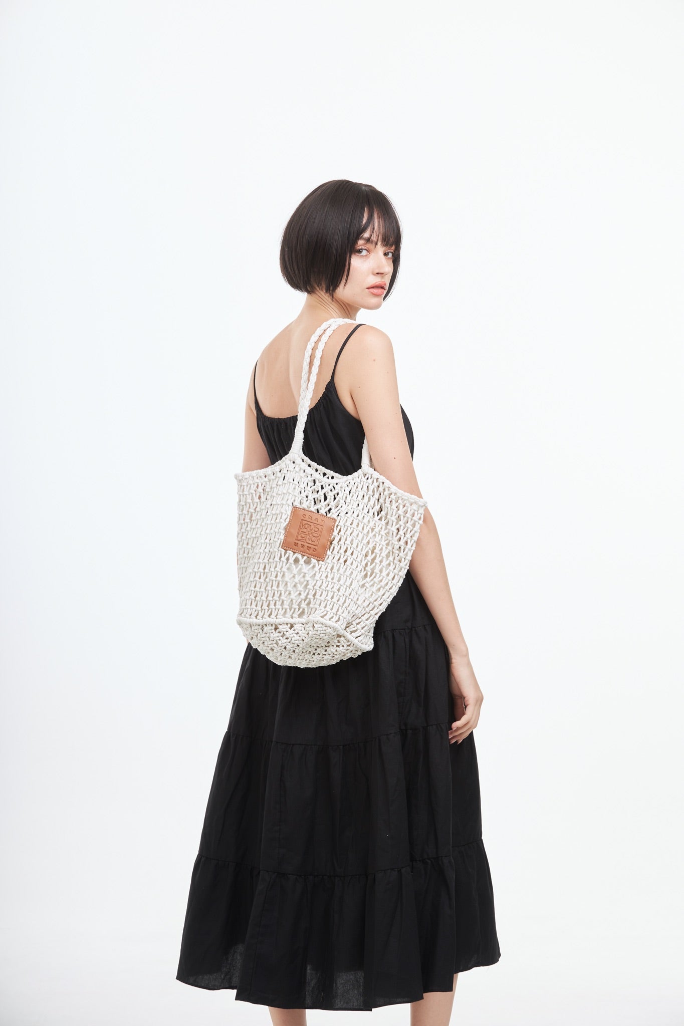 Knitted Tote Bag - White