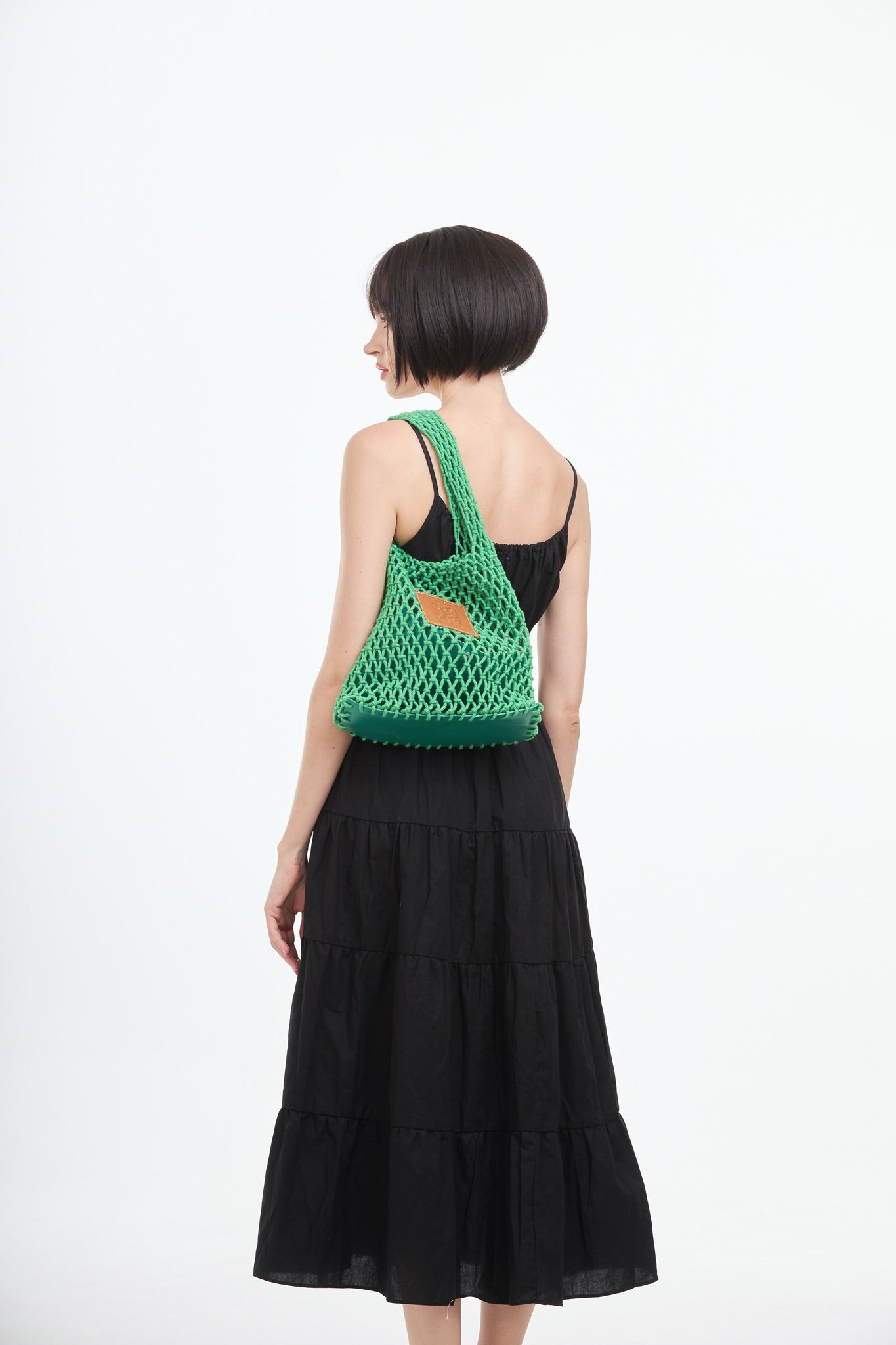 Knitted Tote Bag - Green