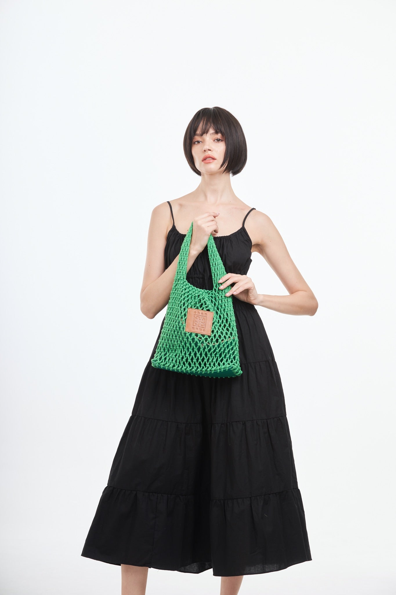 Knitted Tote Bag - Green