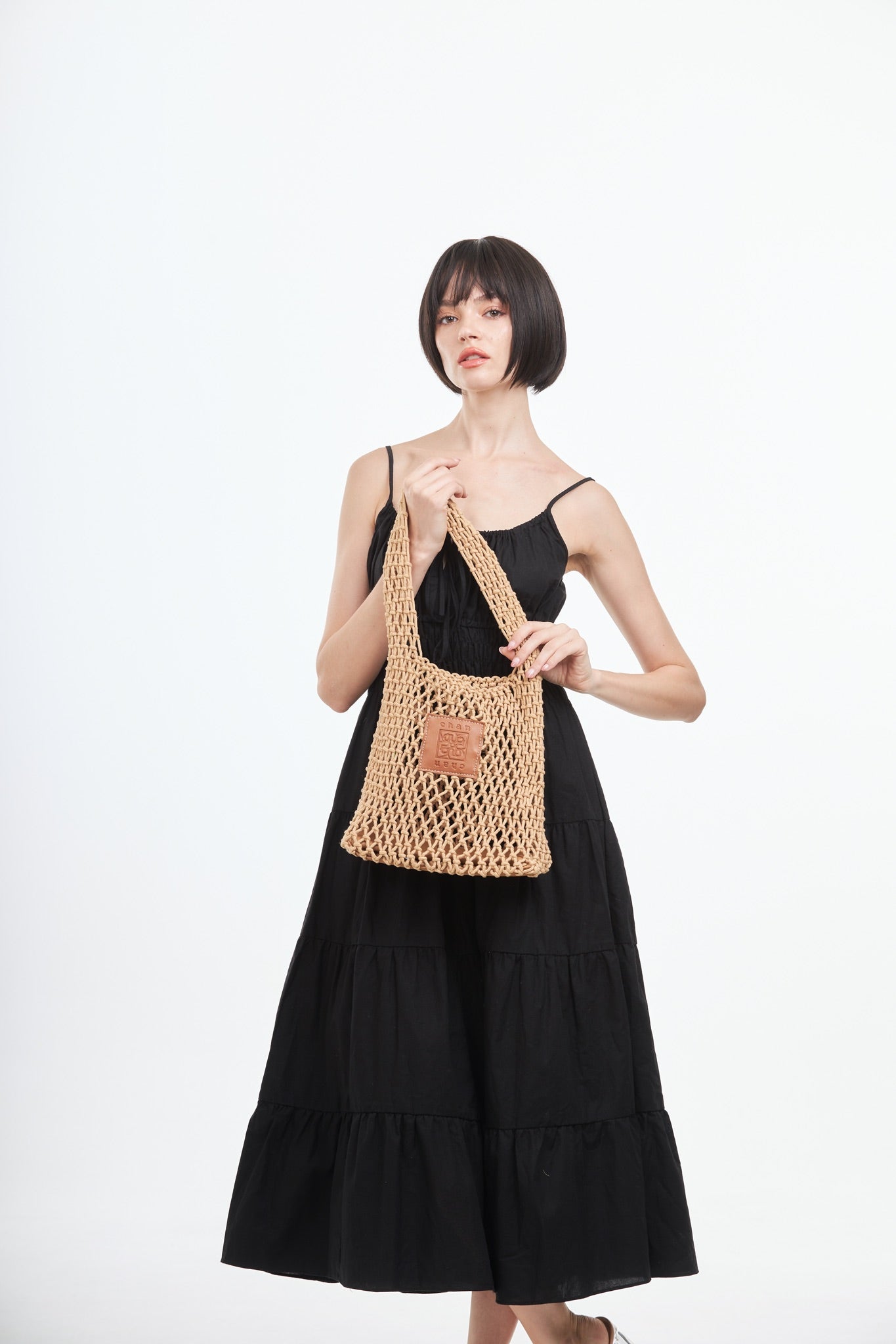 Knitted Tote Bag - Brown