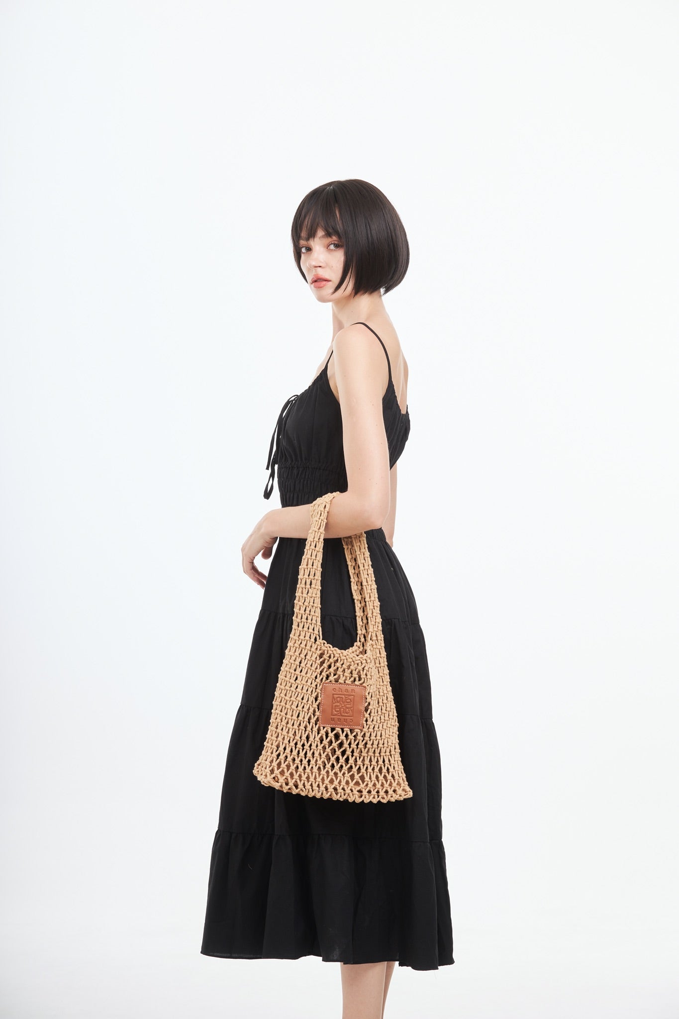 Knitted Tote Bag - Brown
