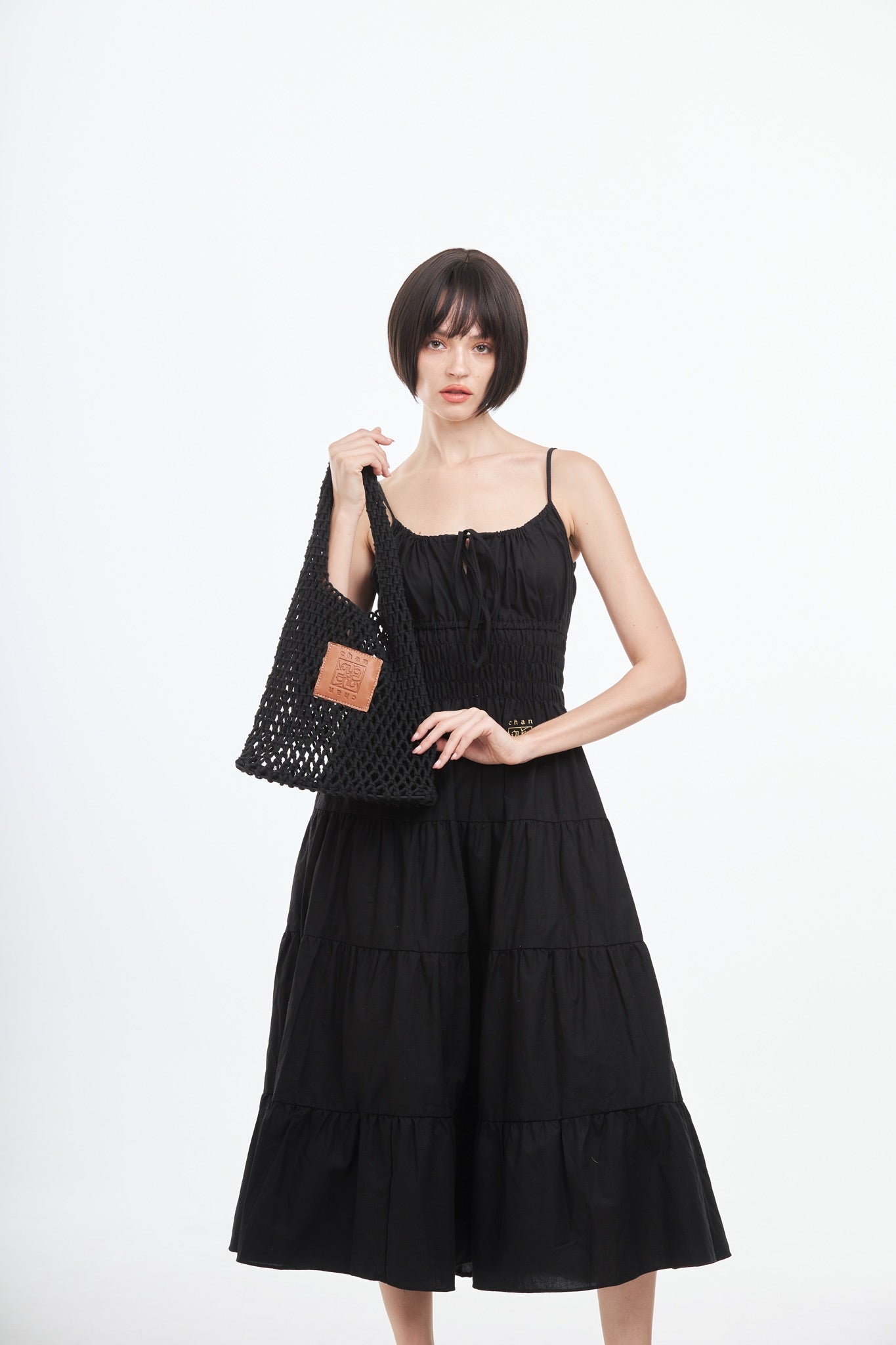 Knitted Tote Bag - Black