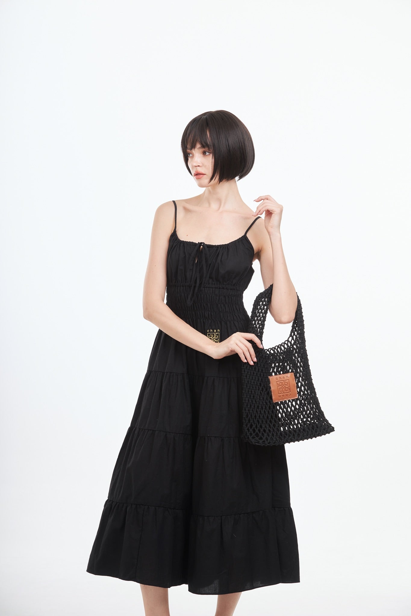 Knitted Tote Bag - Black