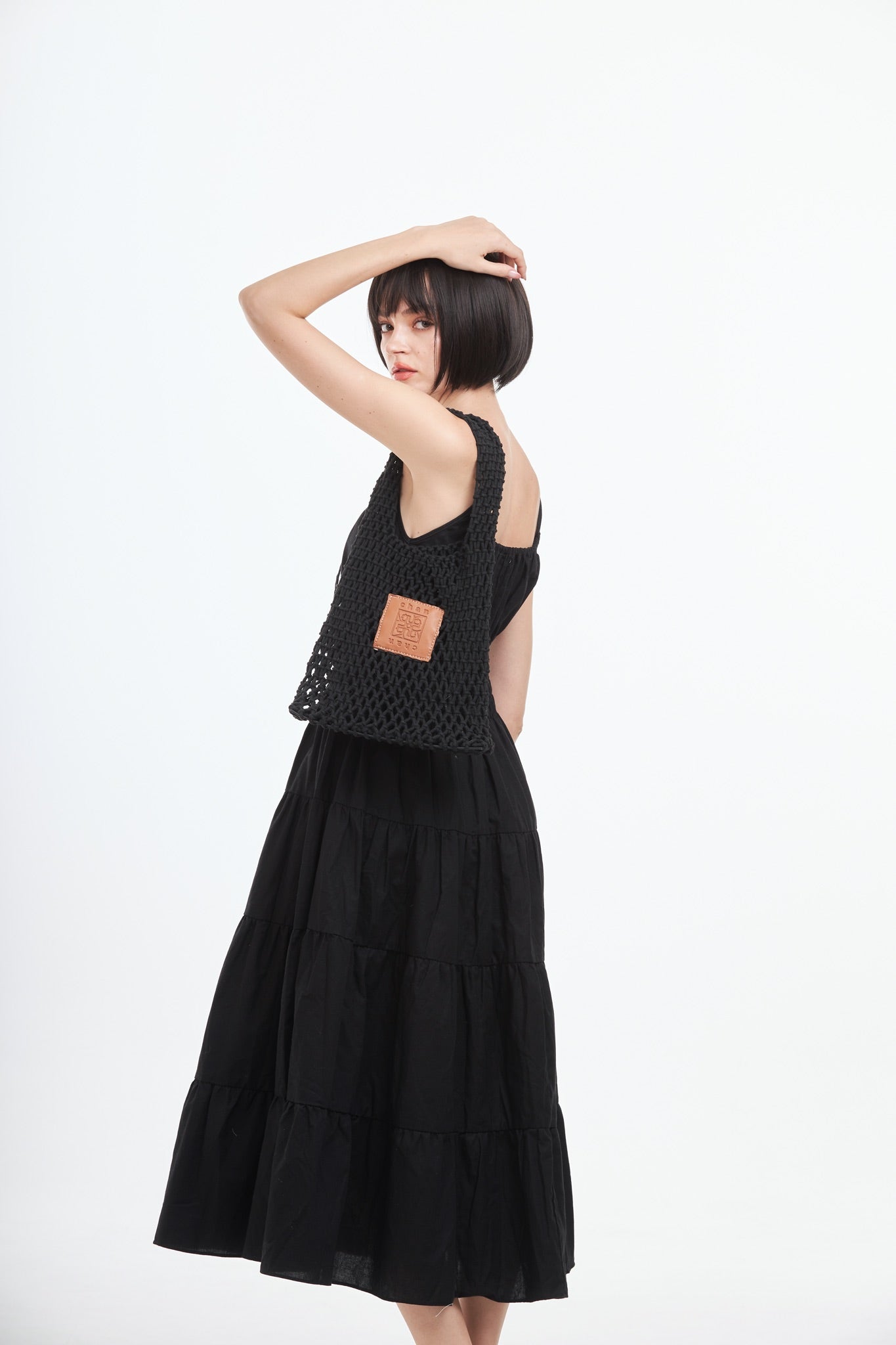 Knitted Tote Bag - Black
