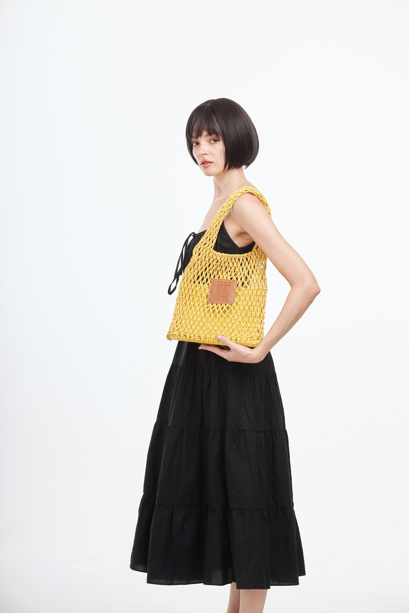 Knitted Tote Bag - Yellow