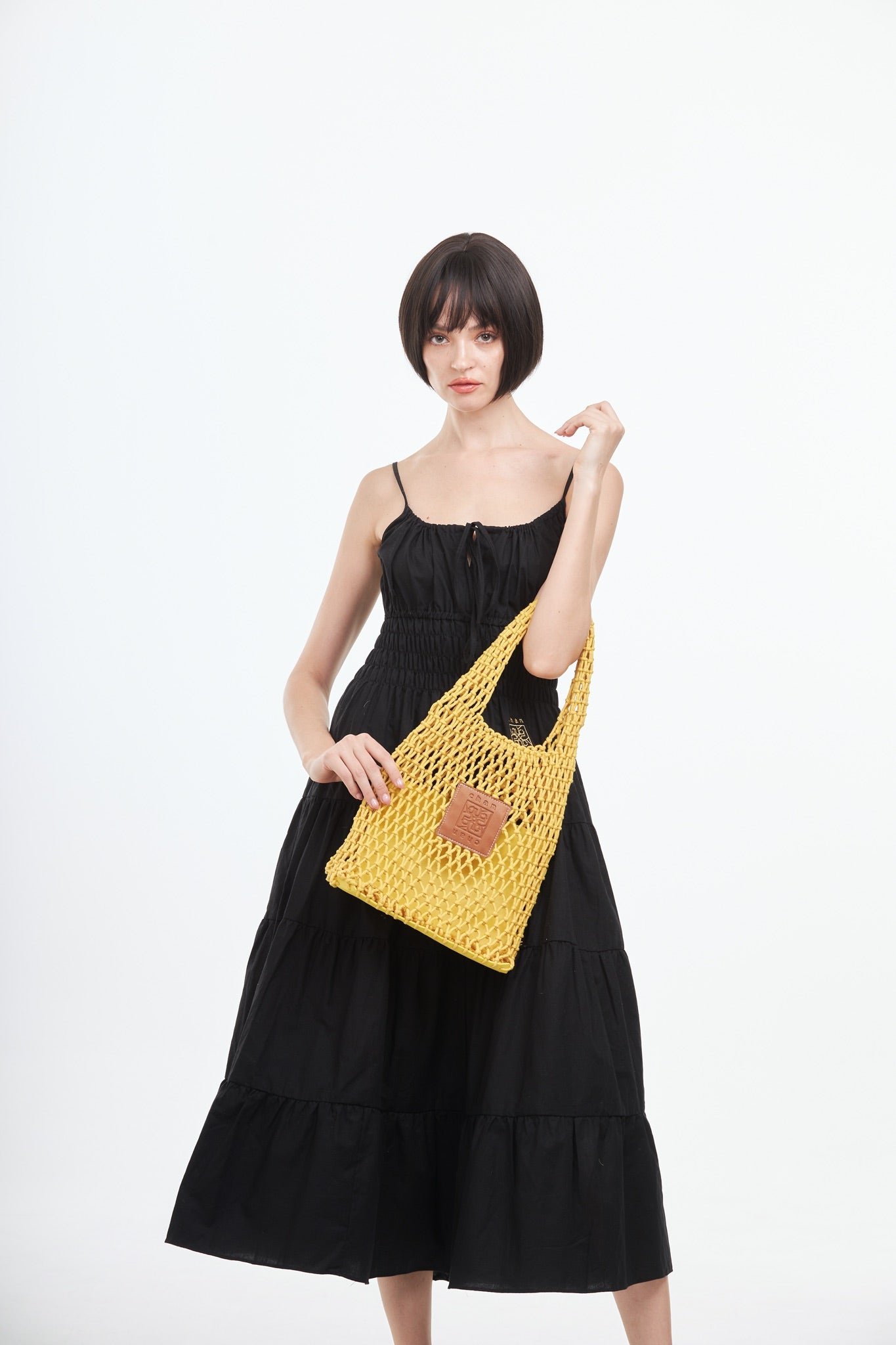 Knitted Tote Bag - Yellow