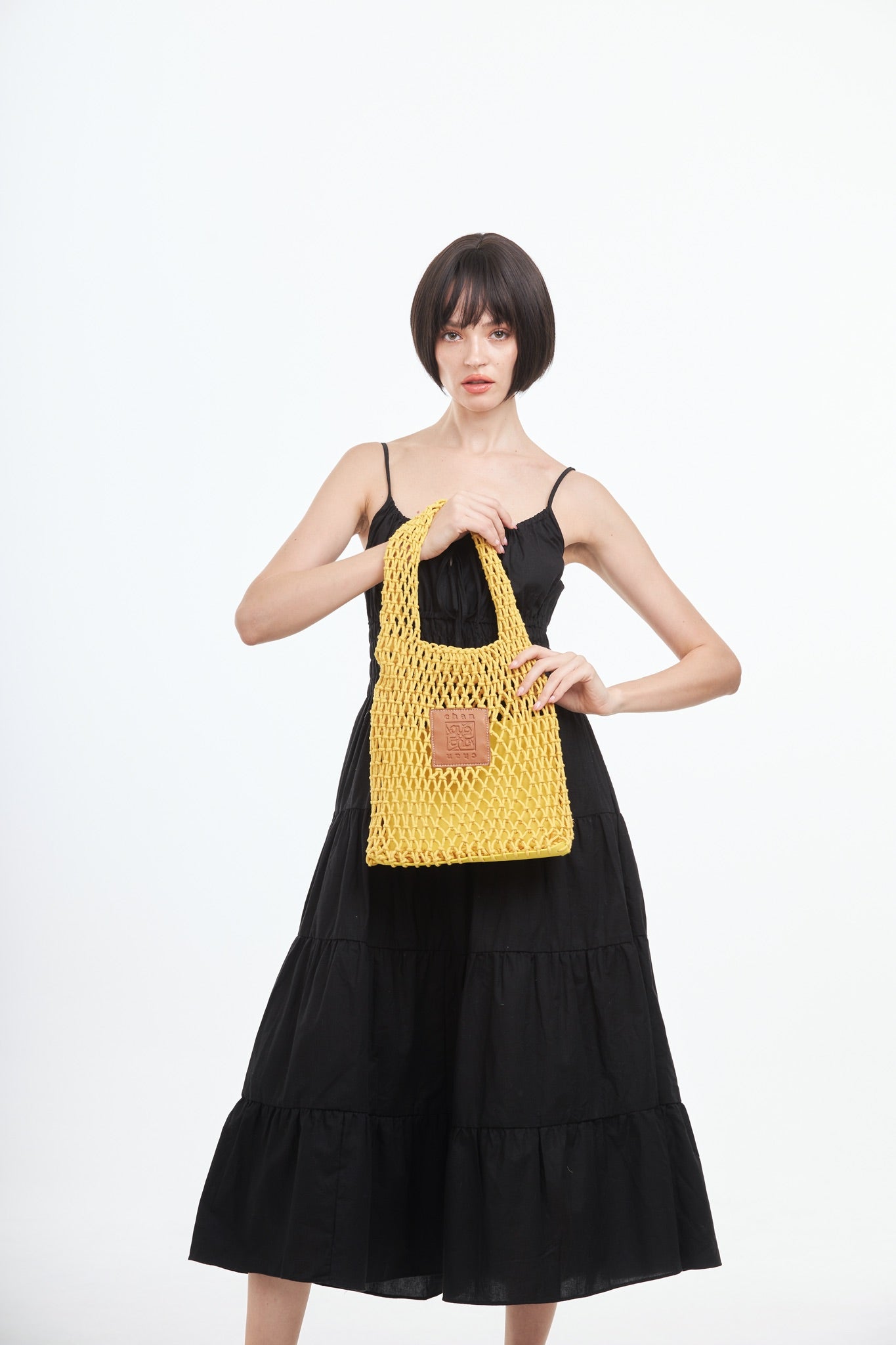 Knitted Tote Bag - Yellow