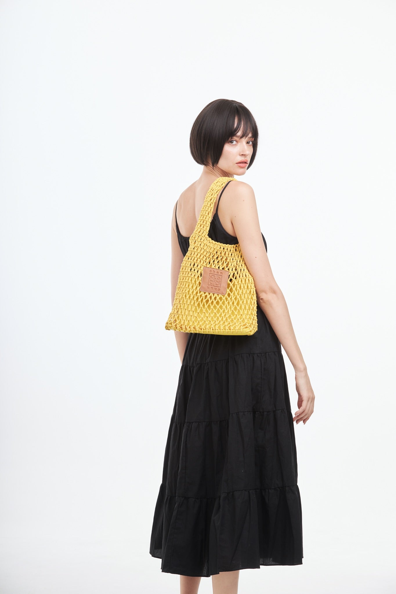 Knitted Tote Bag - Yellow