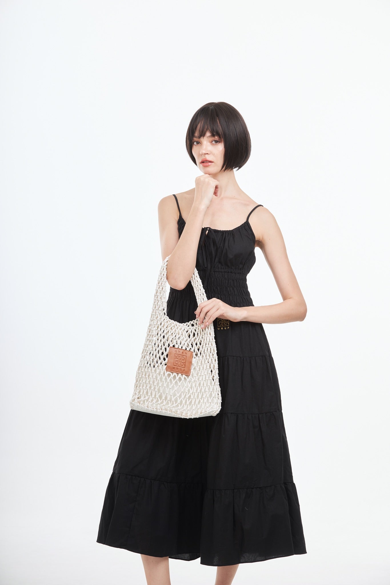 Knitted Tote Bag - White