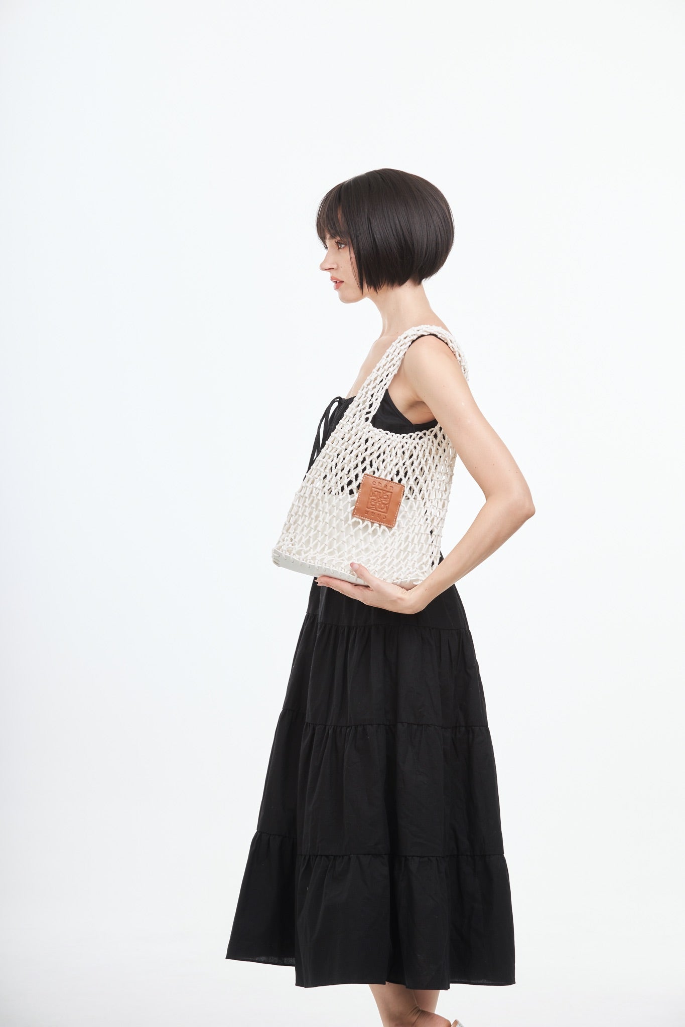 Knitted Tote Bag - White