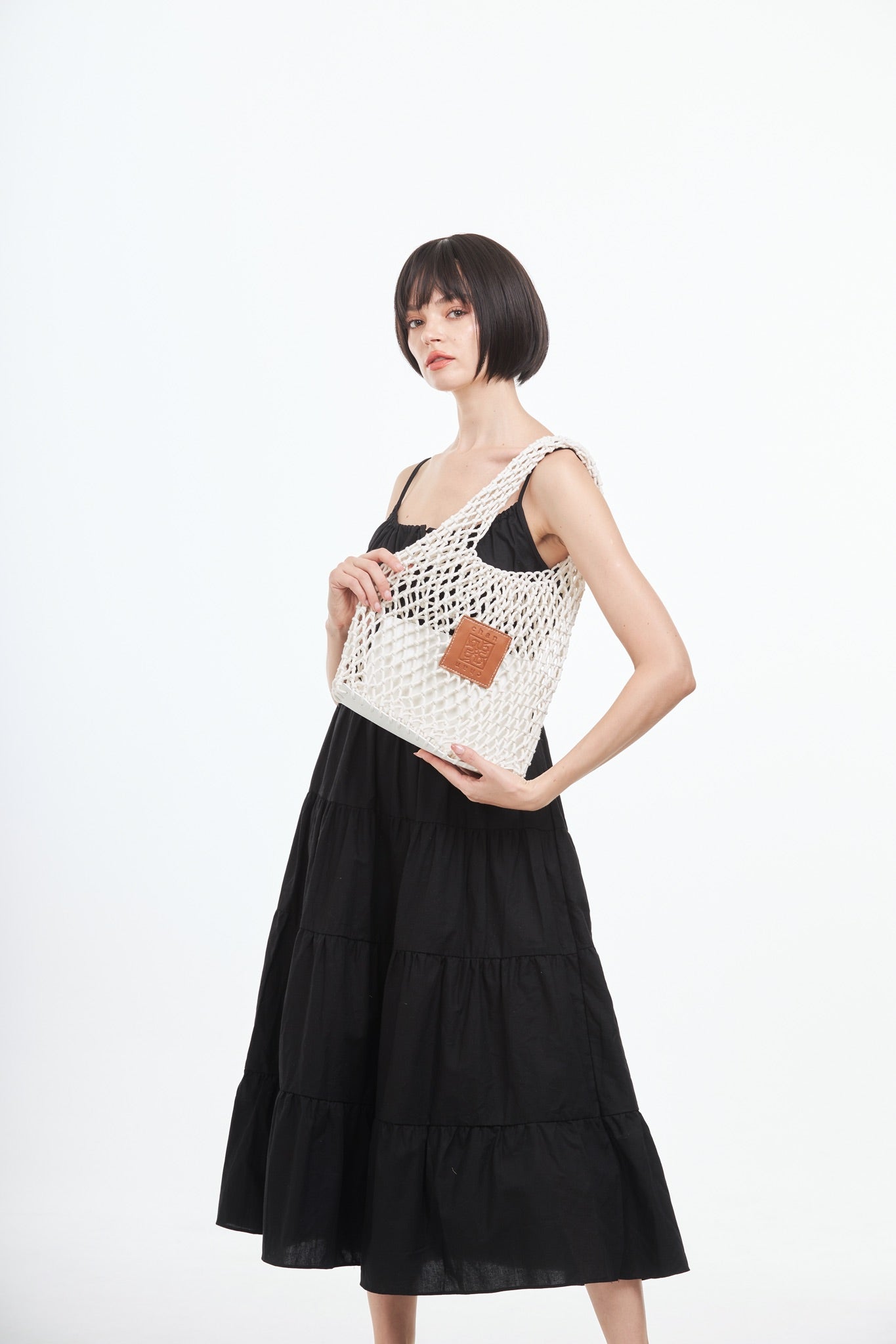 Knitted Tote Bag - White
