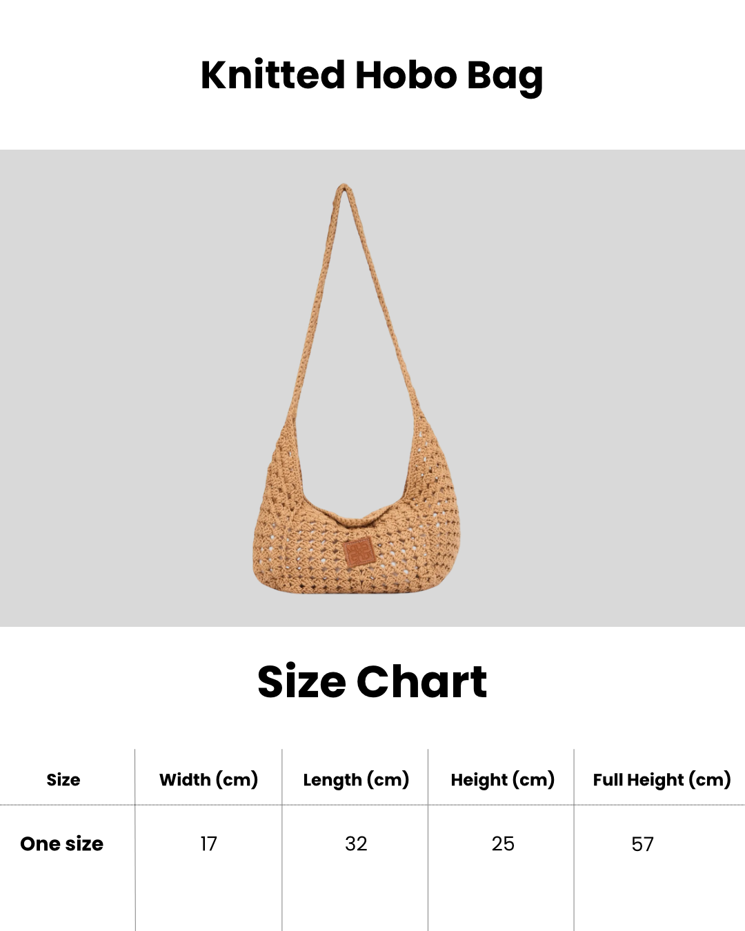 Knitted Hobo Bag - Blue