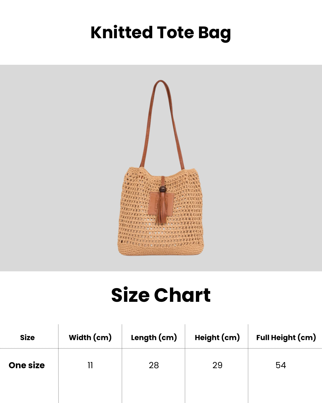 Knitted Tote Bag - Brown