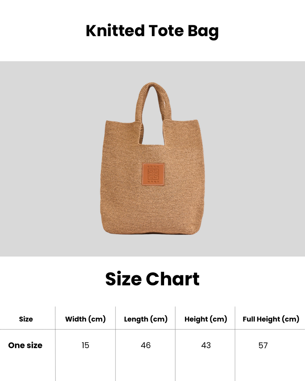 Knitted Tote Bag - Beige