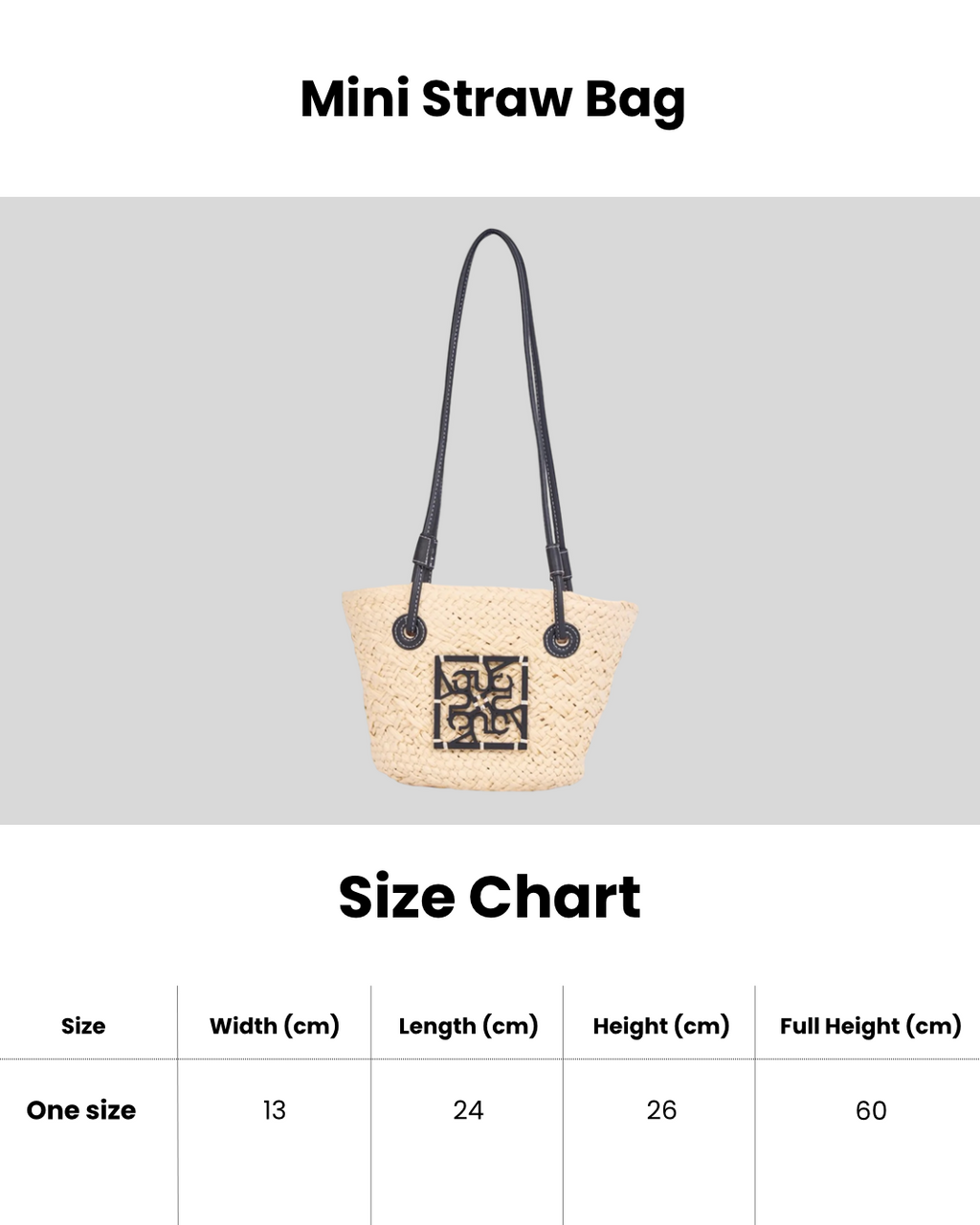 Everyday Earth – Mini Straw Bag – Beige Black