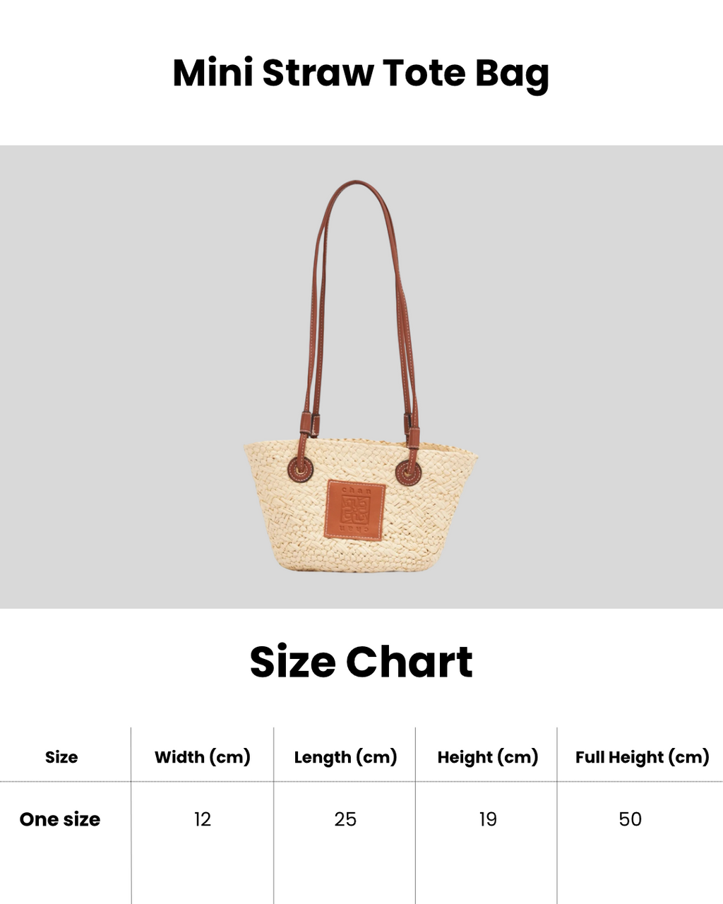 Mini Straw Tote Bag - Beige