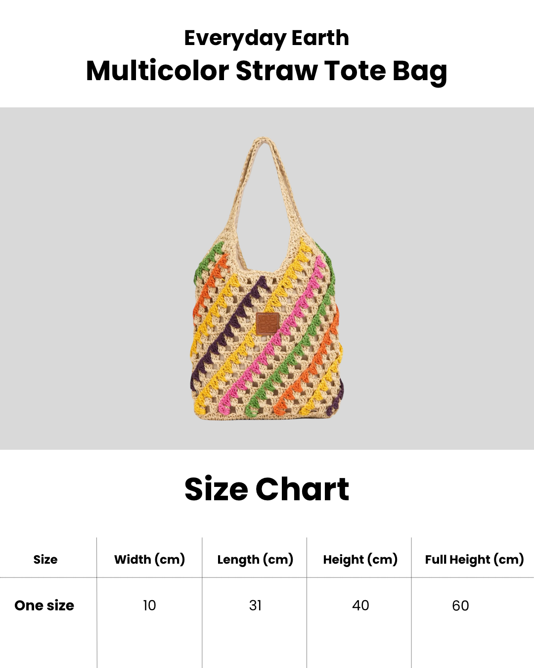 Everyday Earth – Multicolor Straw Tote Bag – Multicolor