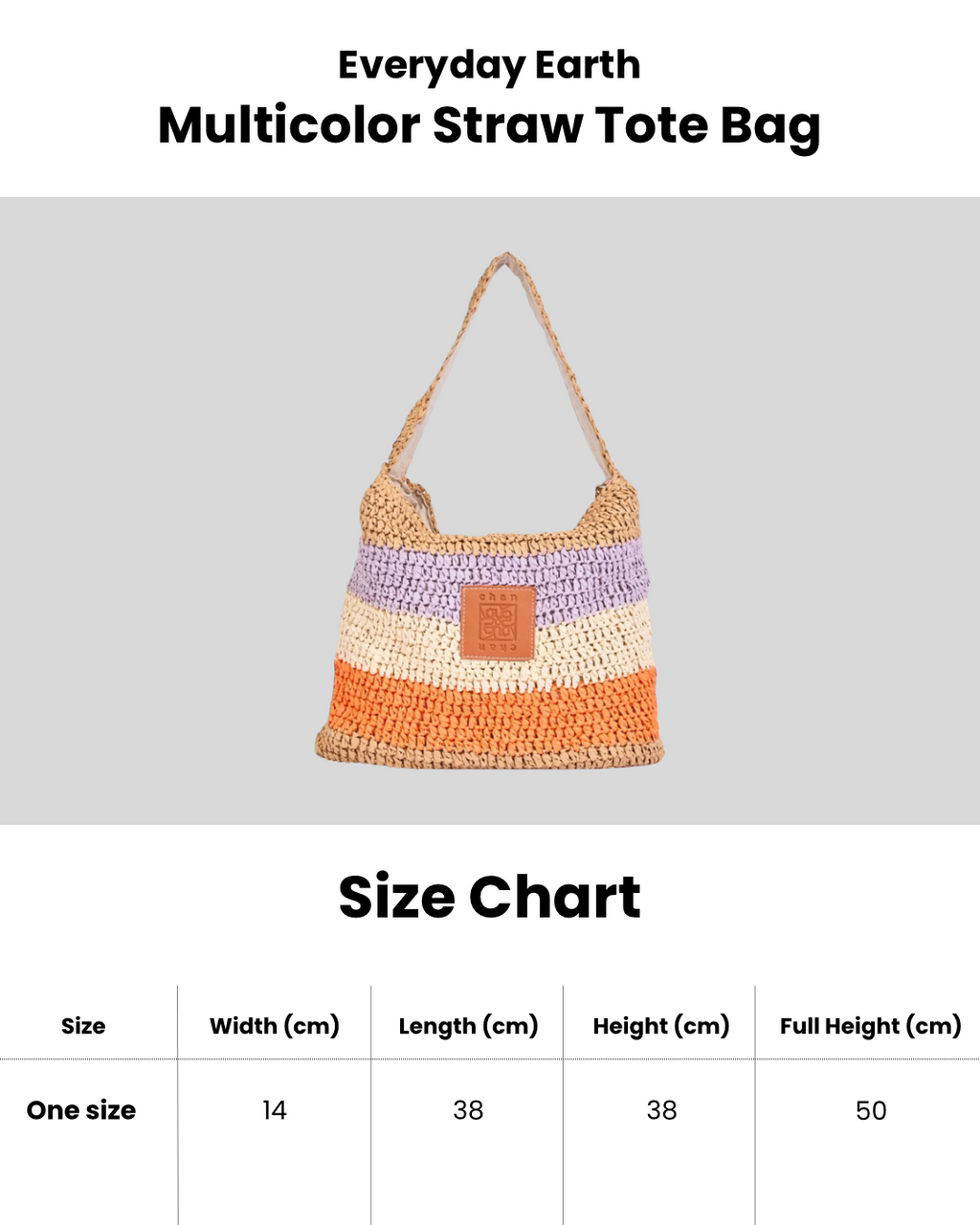 Everyday Earth – Multicolor Straw Tote Bag – Brown