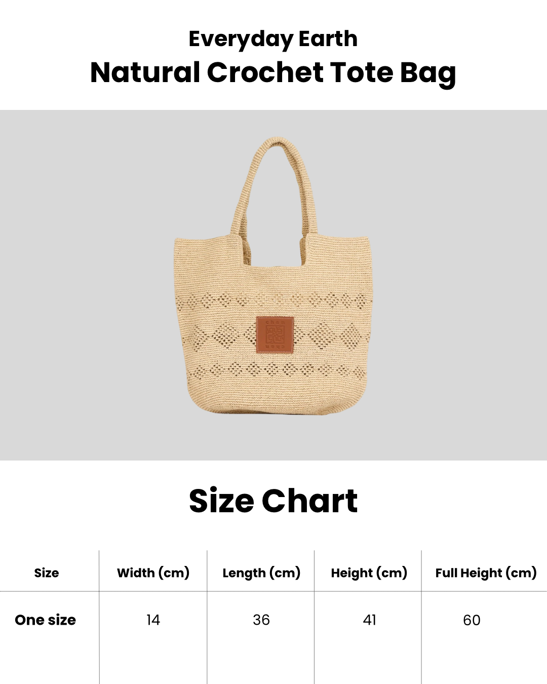 Everyday Earth – Natural Crochet Tote Bag – Beige