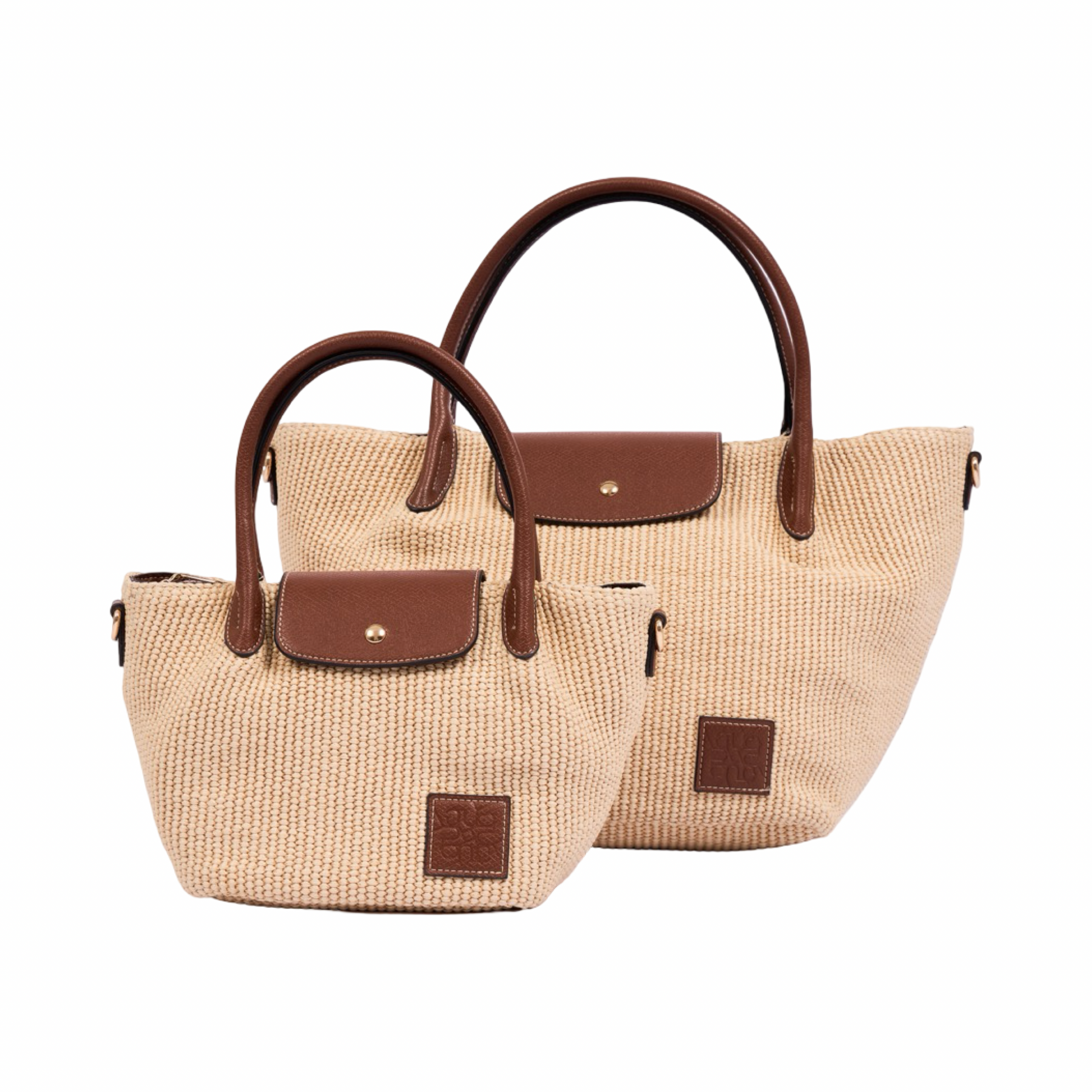 Resort Weave – Woven Shoulder Bag M – Brown
