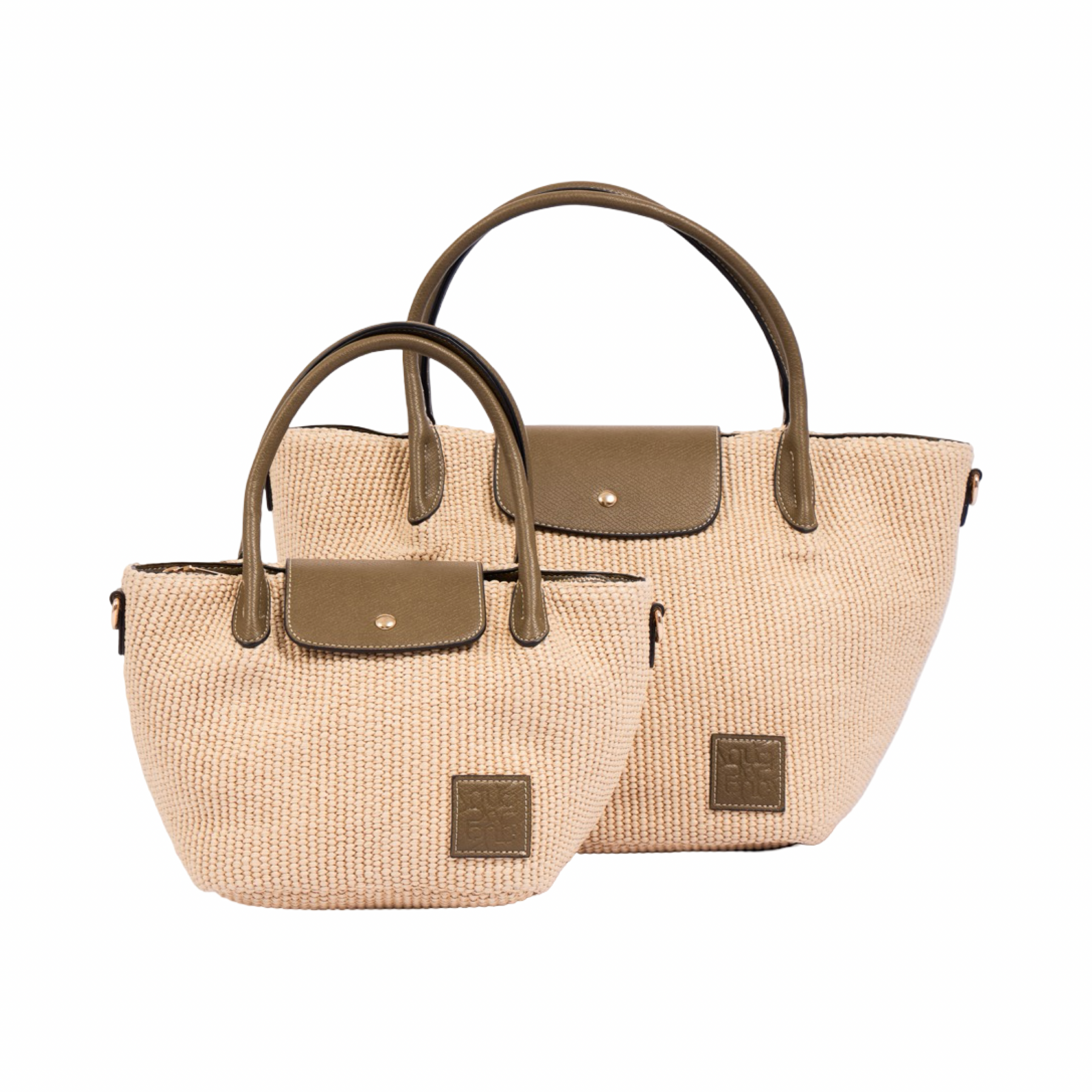 Resort Weave – Woven Shoulder Bag M – Khaki