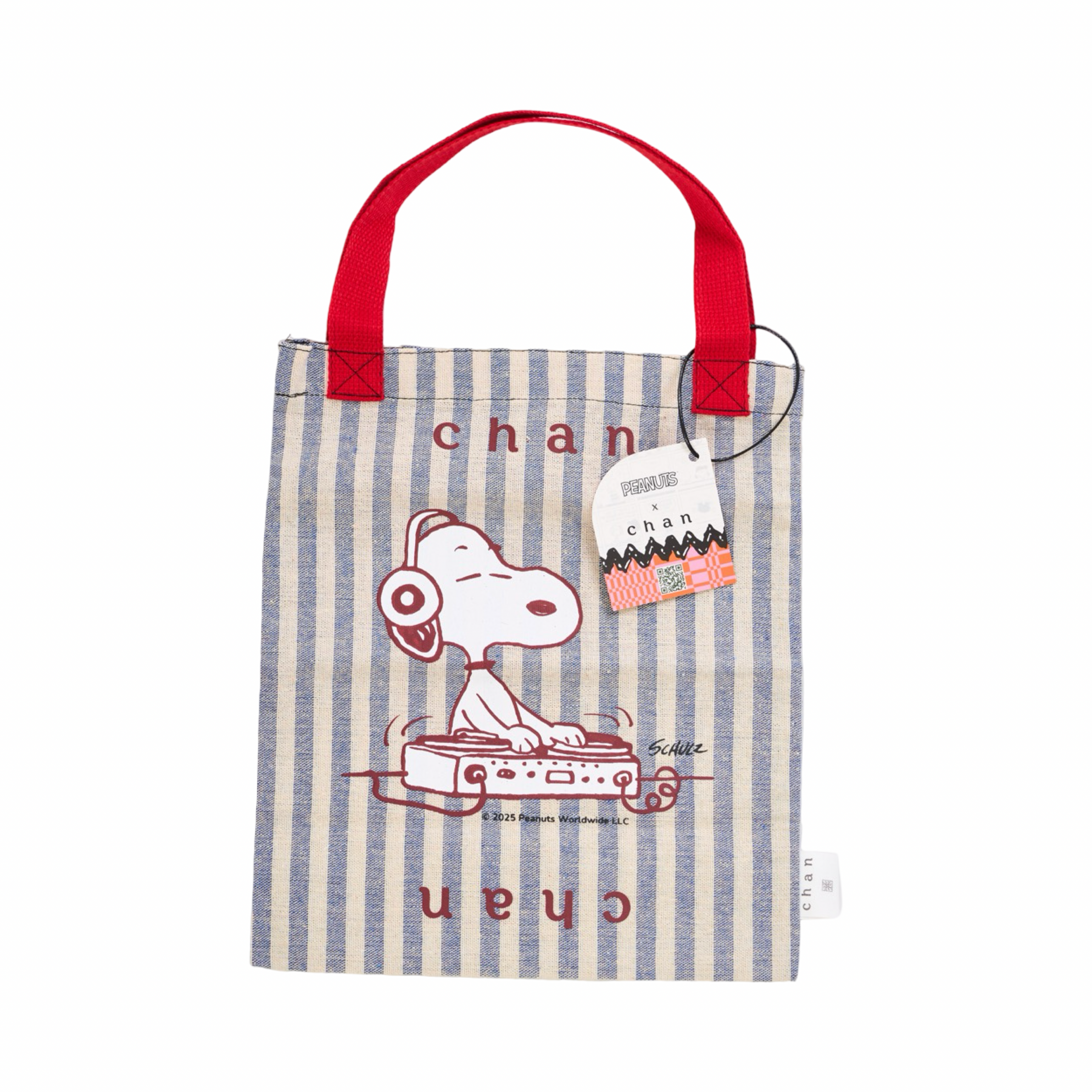 CHAN X Peanuts – Mini Signature Checker Tote – Red