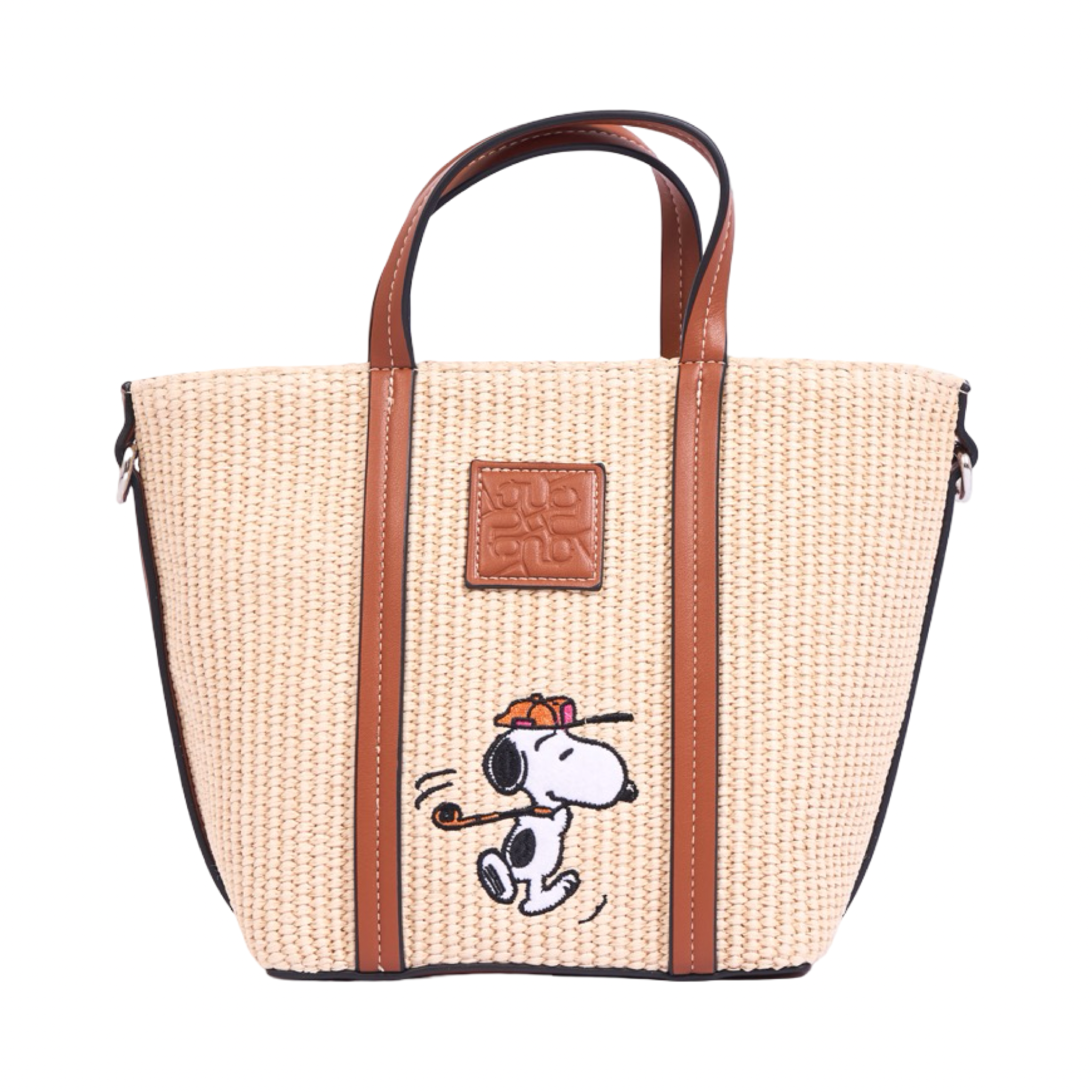 Chan x Peanuts – Straw Shoulder Bag – Brown