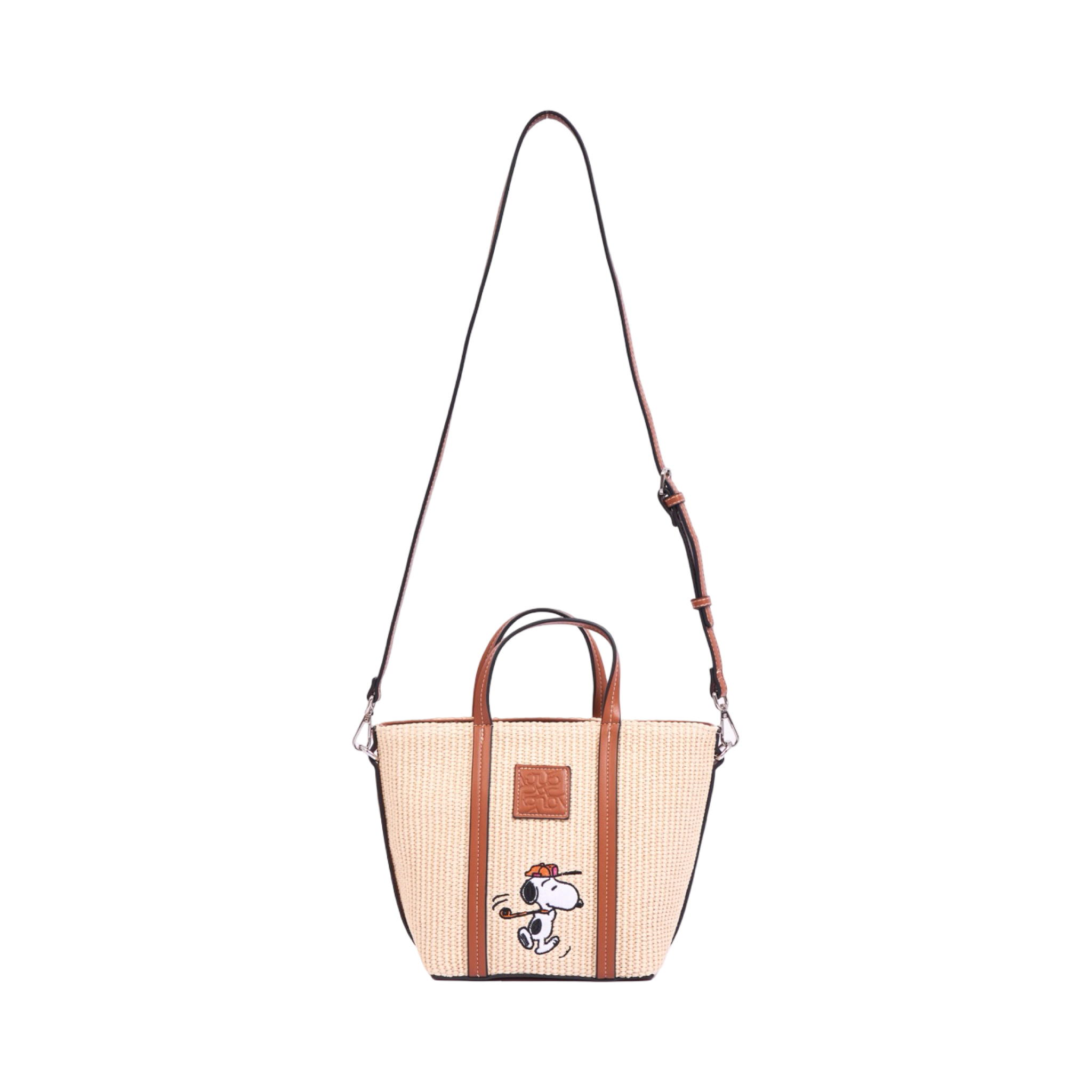Chan x Peanuts – Straw Shoulder Bag – Brown