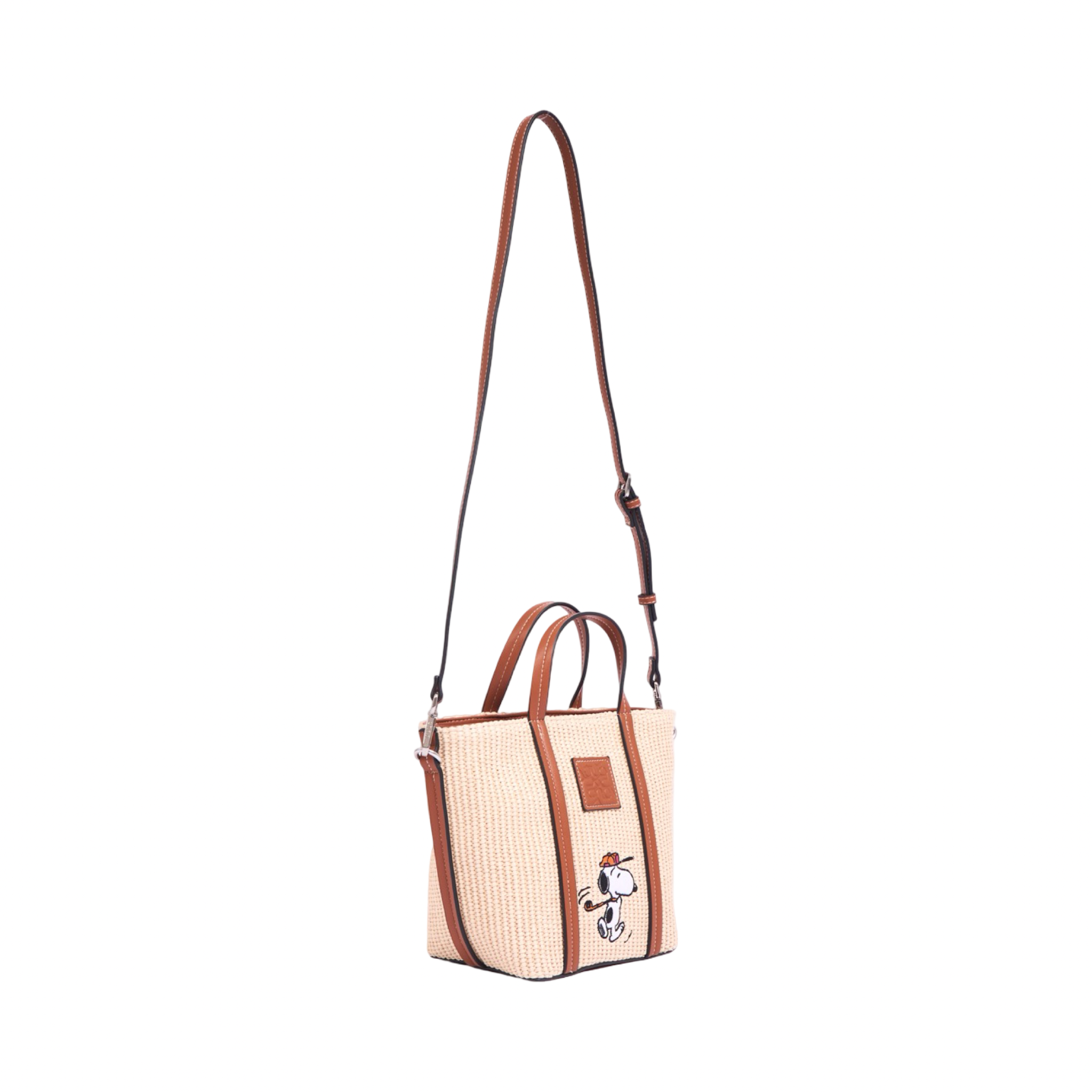 Chan x Peanuts – Straw Shoulder Bag – Brown