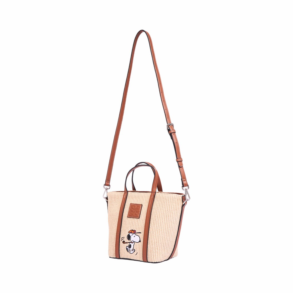 Chan x Peanuts – Weave Shoulder Bag – Brown