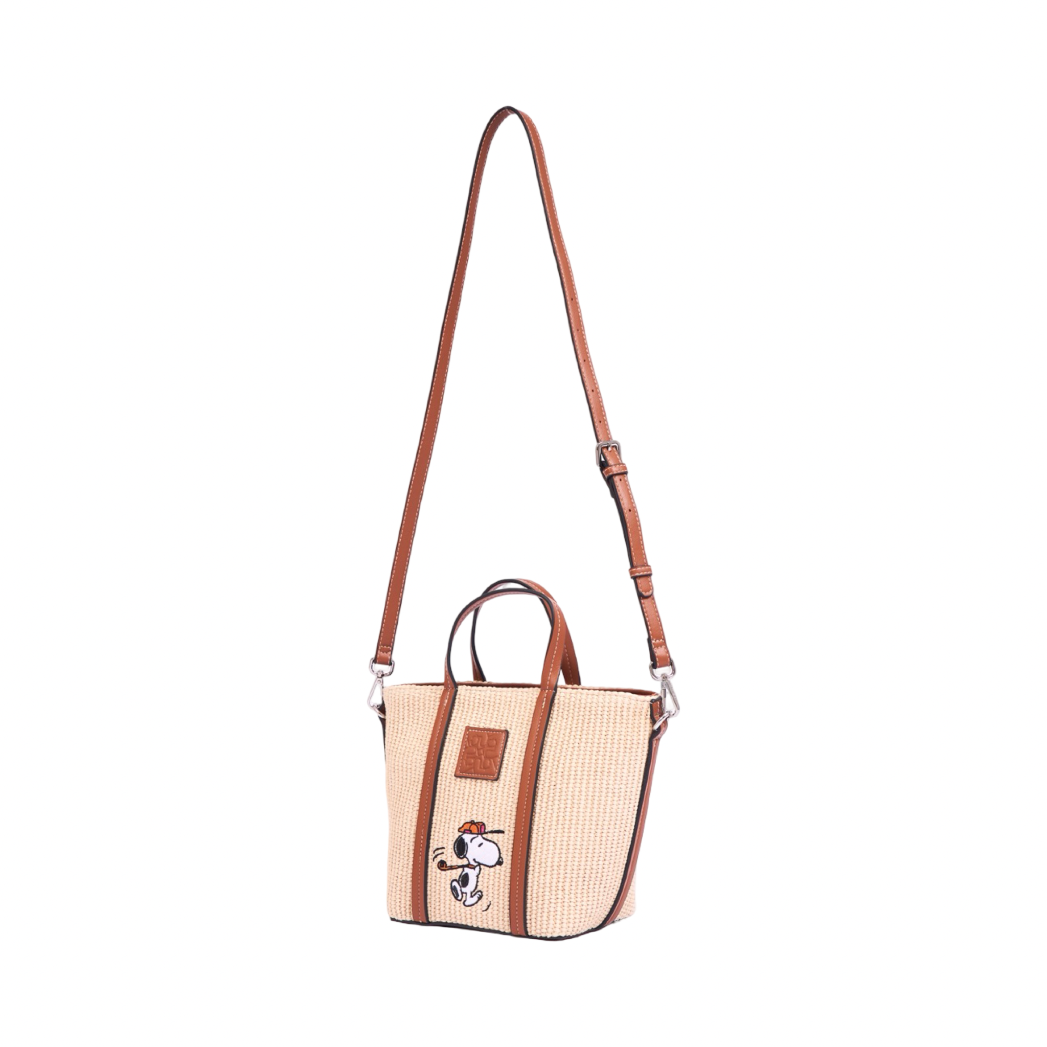 Chan x Peanuts – Straw Shoulder Bag – Brown