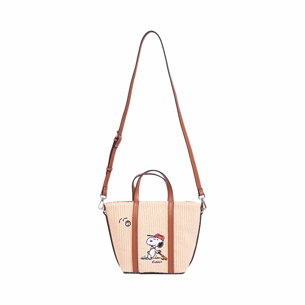 Chan x Peanuts – Weave Shoulder Bag – Brown